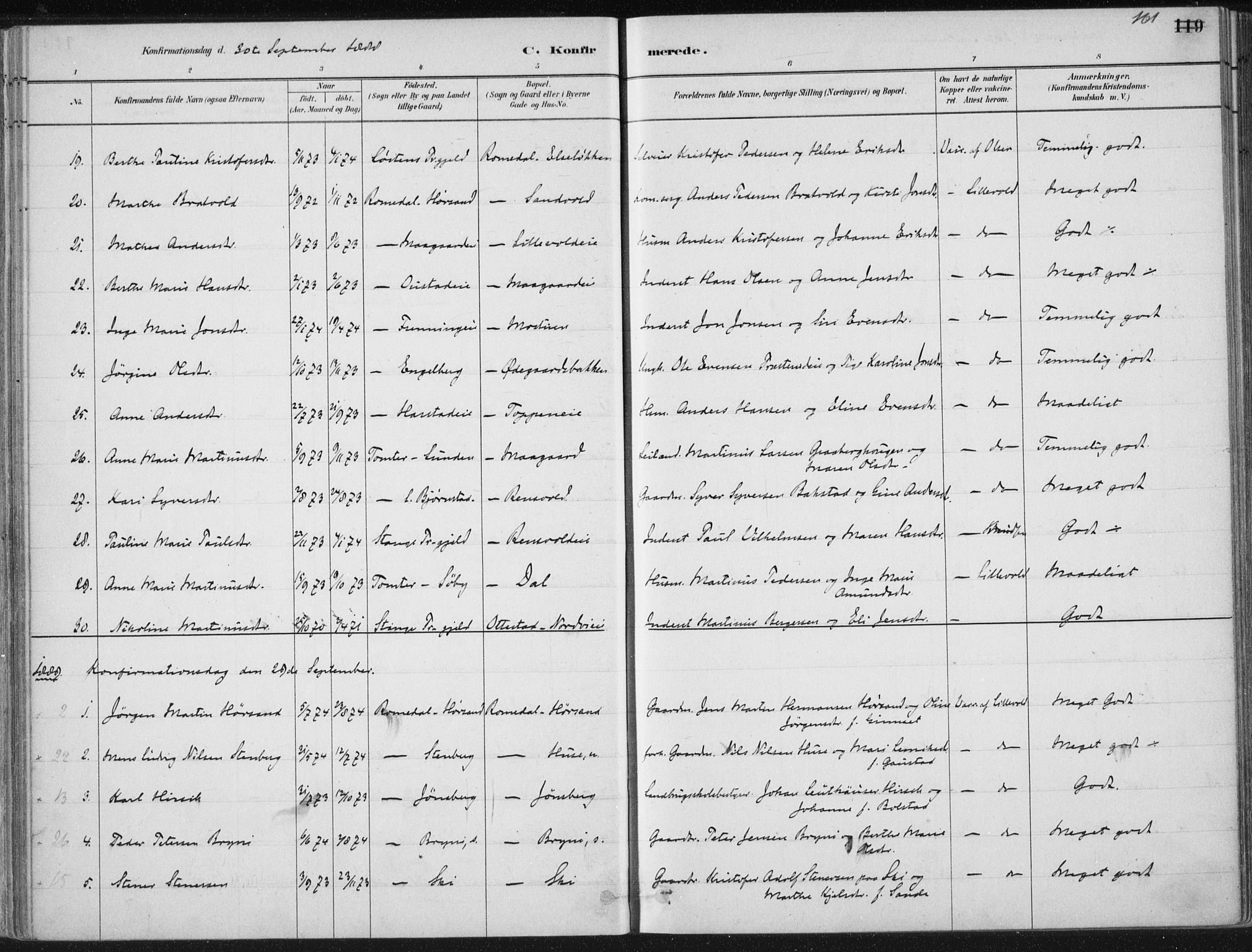 Romedal prestekontor, AV/SAH-PREST-004/K/L0010: Parish register (official) no. 10, 1880-1895, p. 161