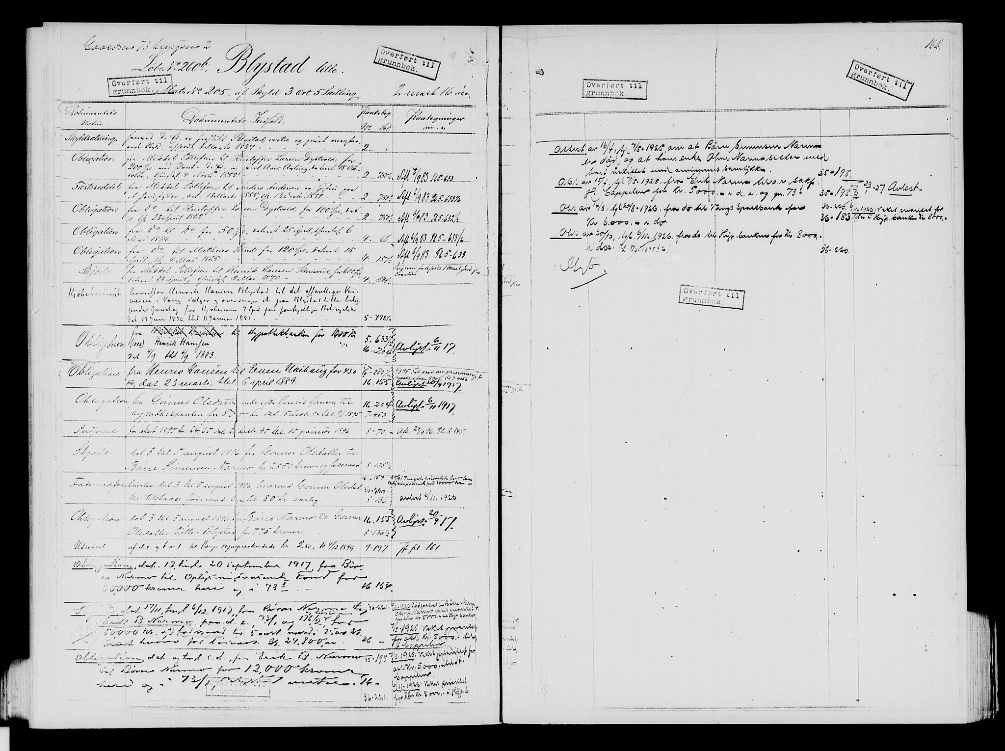 Nord-Hedmark sorenskriveri, SAH/TING-012/H/Ha/Had/Hade/L0001A: Mortgage register no. 4.1a, 1871-1940, p. 162