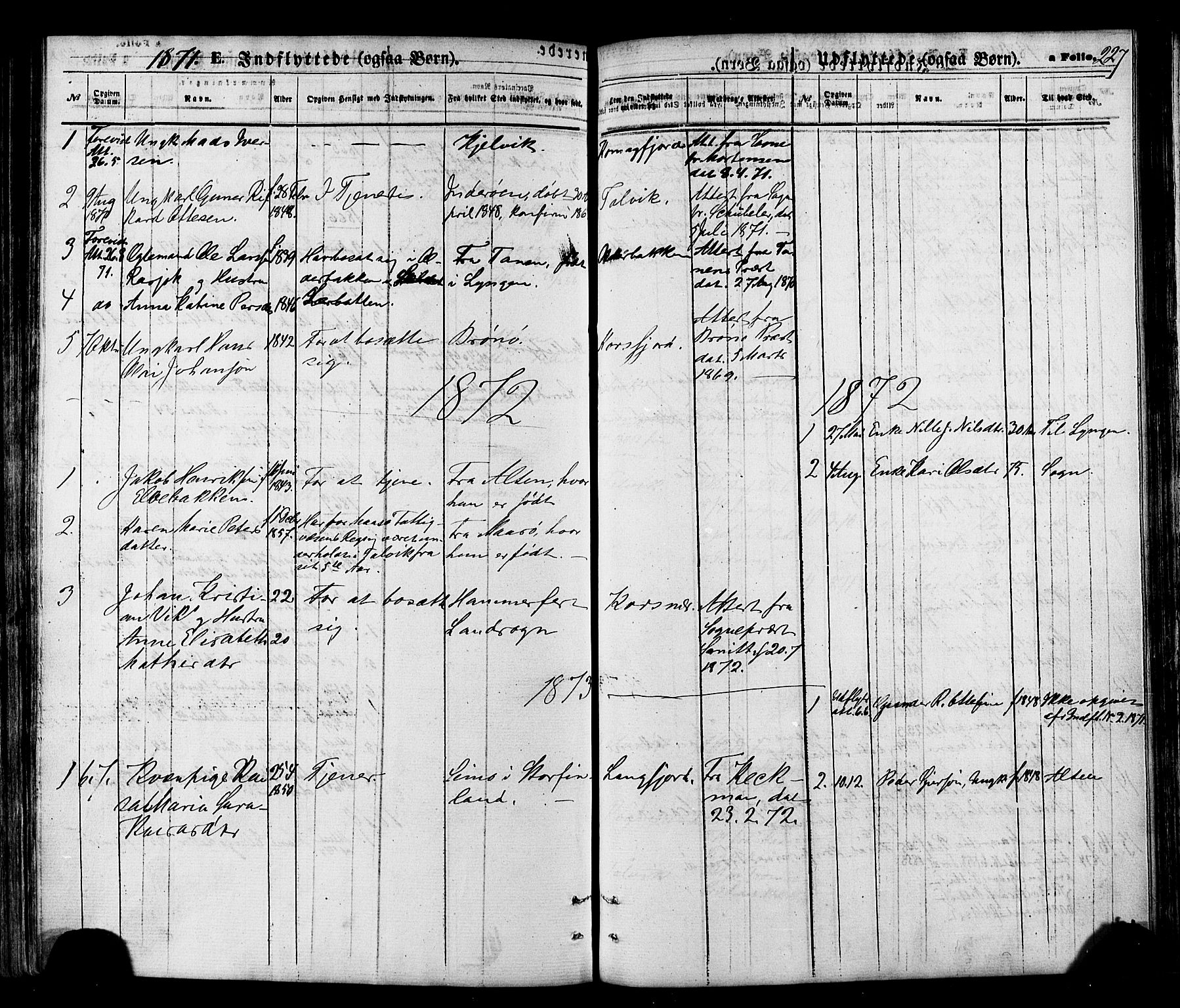 Talvik sokneprestkontor, SATØ/S-1337/H/Ha/L0011kirke: Parish register (official) no. 11, 1864-1877, p. 227