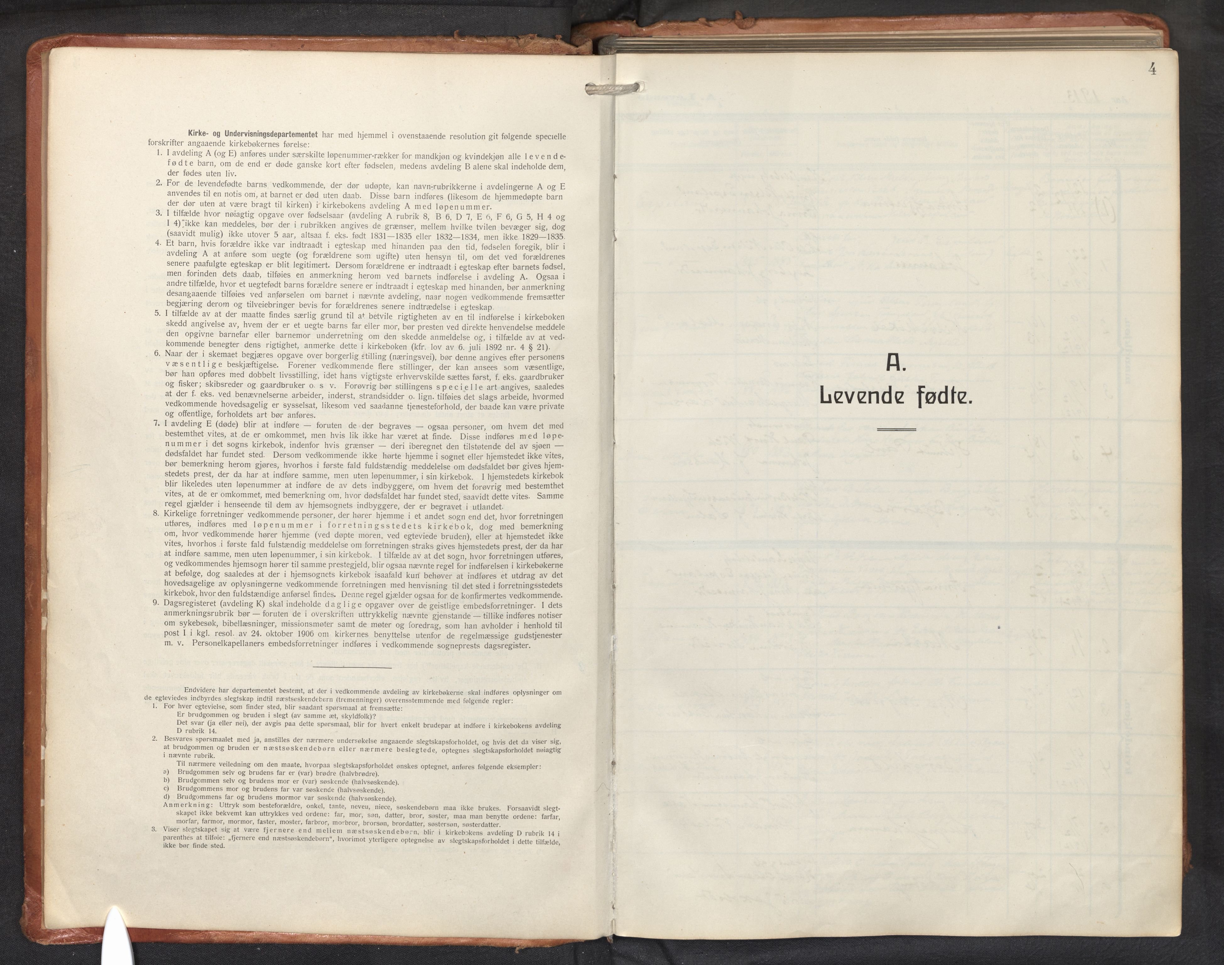 Haus sokneprestembete, SAB/A-75601/H/Haa: Parish register (official) no. D 3, 1912-1927, p. 4