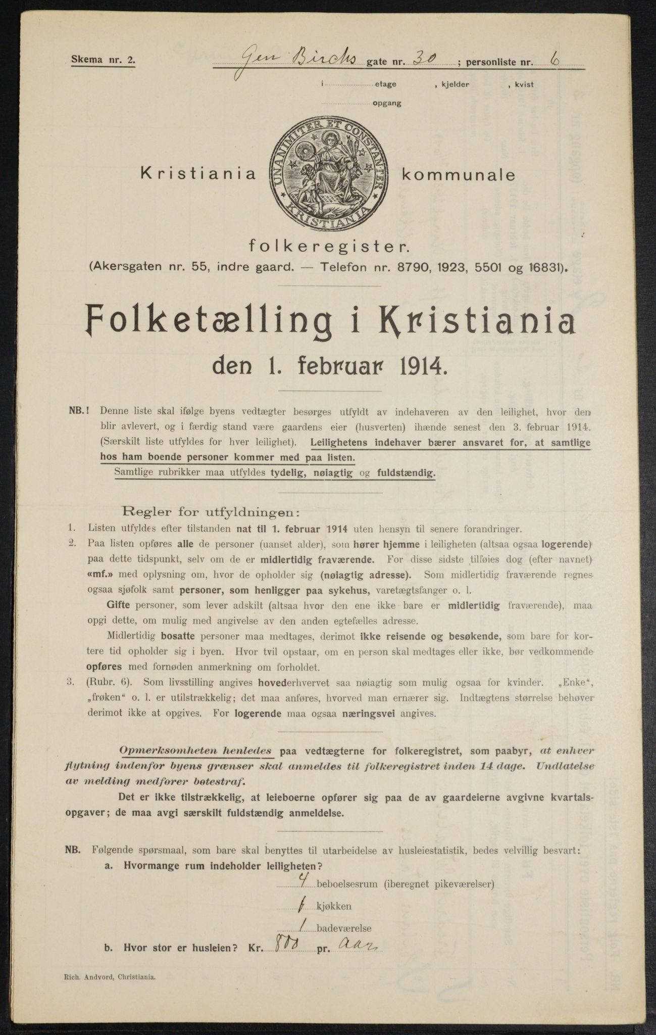 OBA, Municipal Census 1914 for Kristiania, 1914, p. 29231