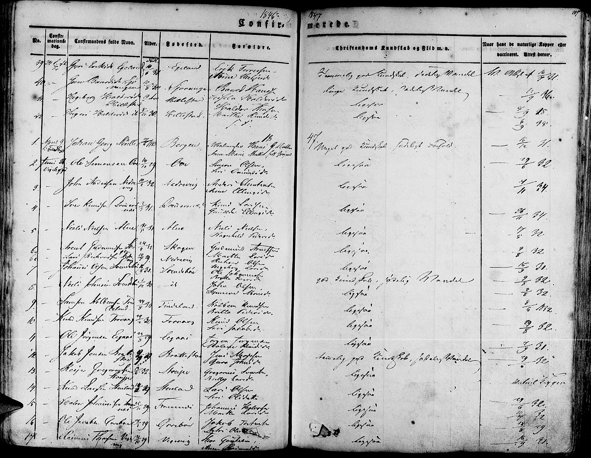 Fjelberg sokneprestembete, SAB/A-75201/H/Haa: Parish register (official) no. A 6, 1835-1851, p. 207