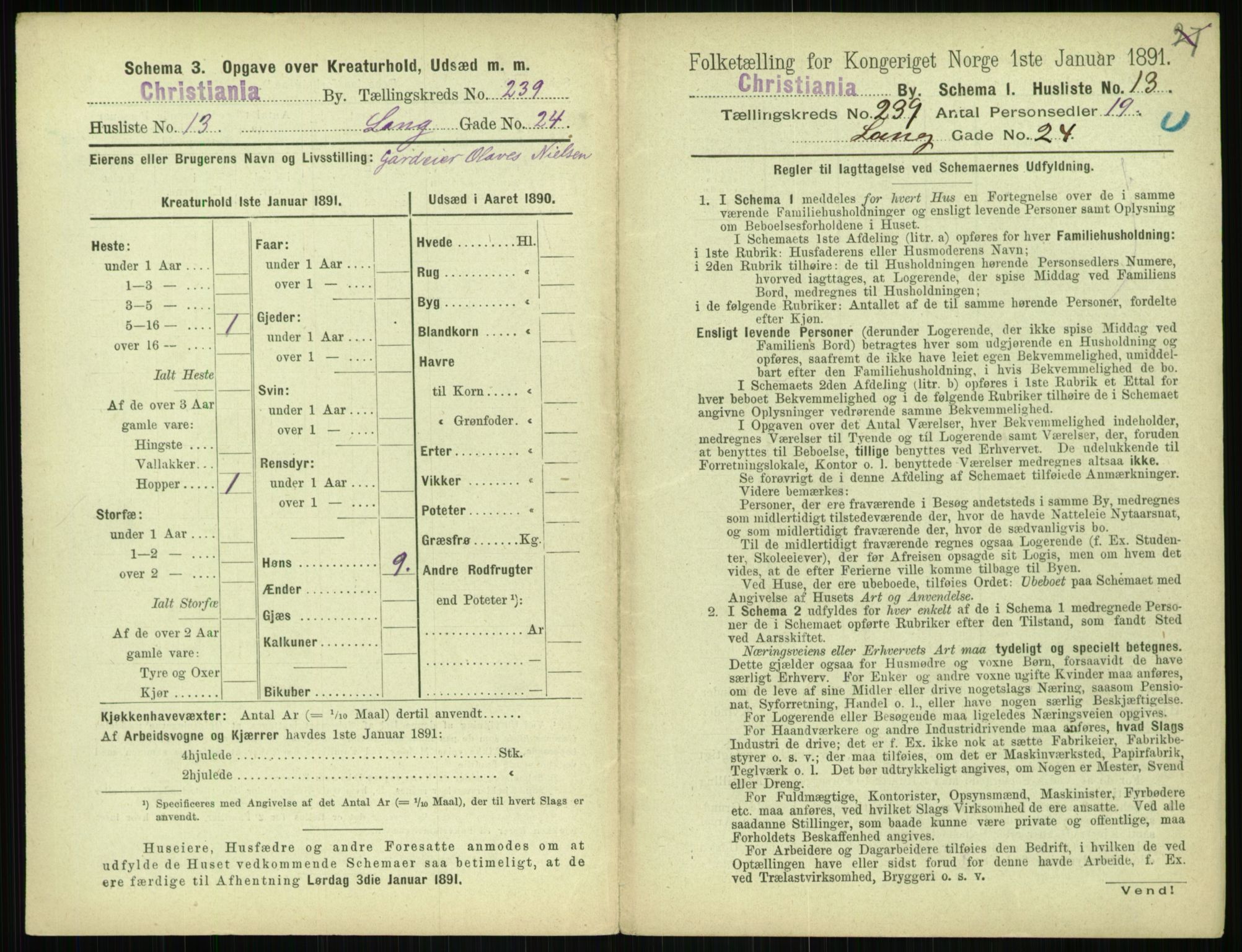 RA, 1891 census for 0301 Kristiania, 1891, p. 145291