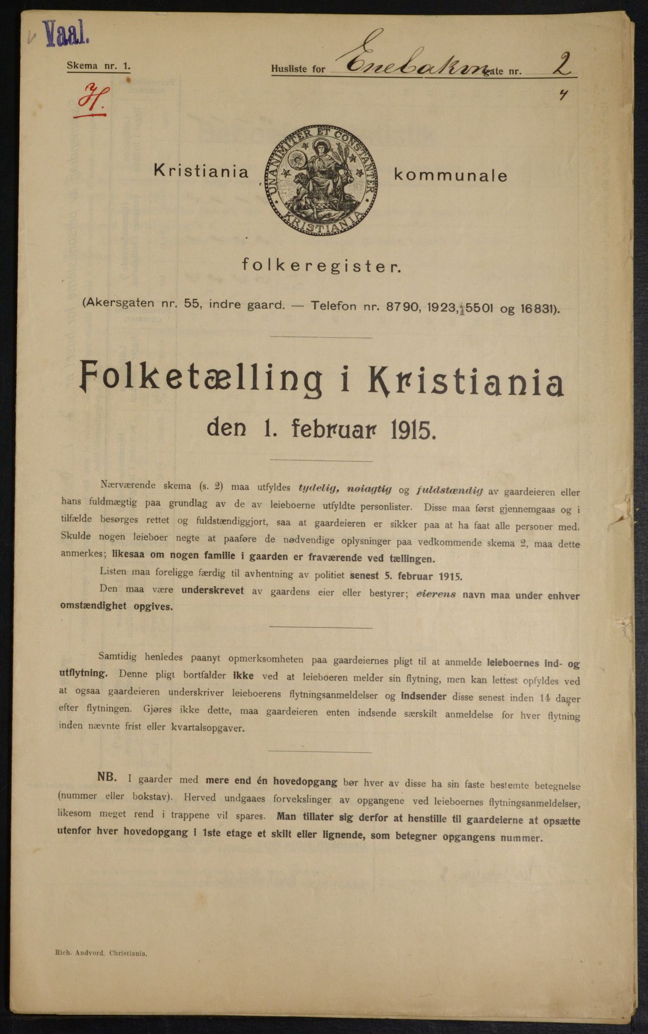 OBA, Municipal Census 1915 for Kristiania, 1915, p. 20577