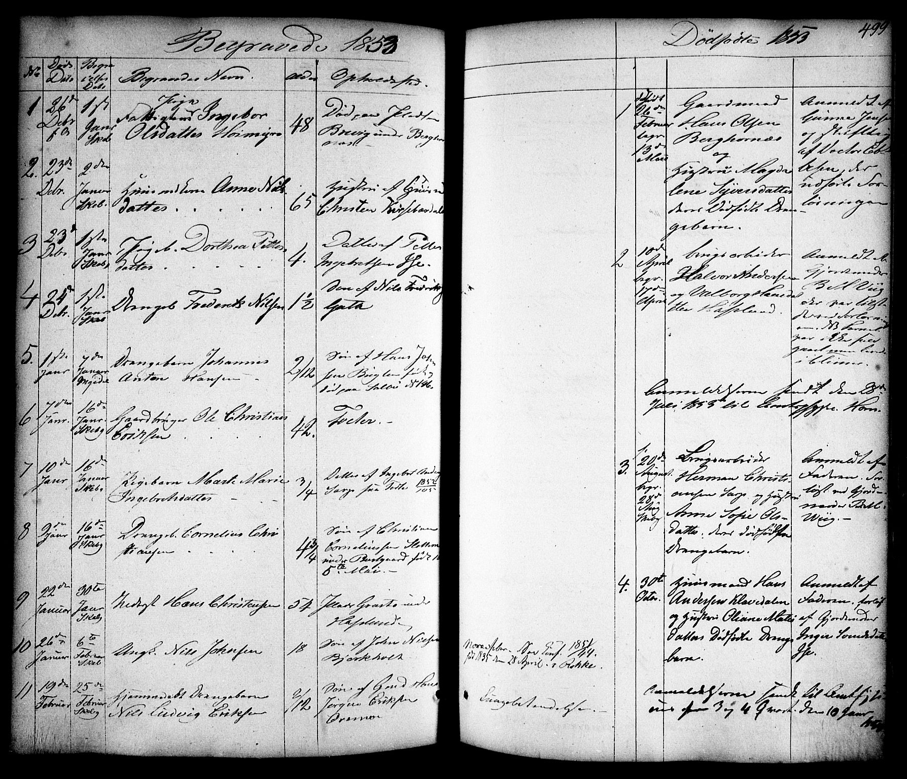 Skjeberg prestekontor Kirkebøker, AV/SAO-A-10923/F/Fa/L0006: Parish register (official) no. I 6, 1846-1858, p. 499