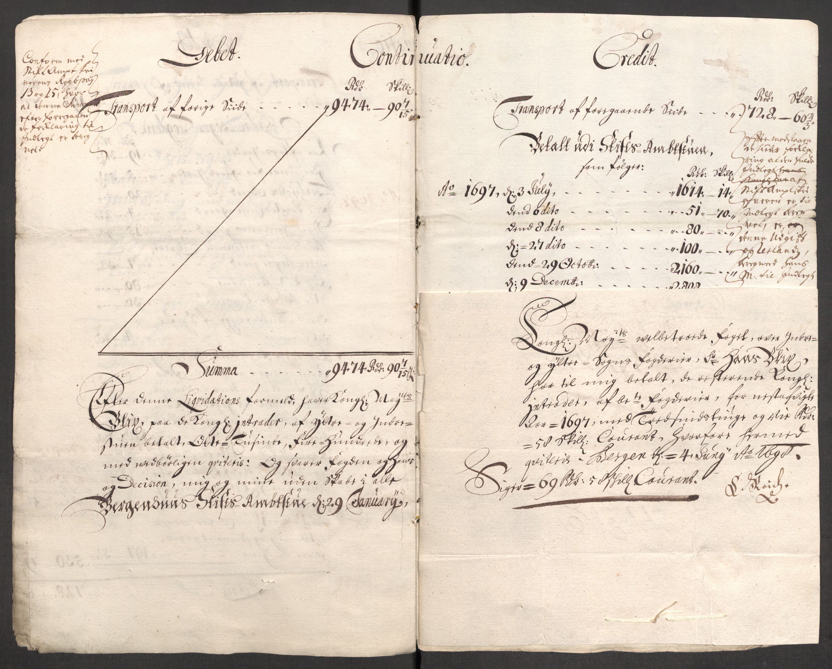 Rentekammeret inntil 1814, Reviderte regnskaper, Fogderegnskap, AV/RA-EA-4092/R52/L3309: Fogderegnskap Sogn, 1696-1697, p. 453