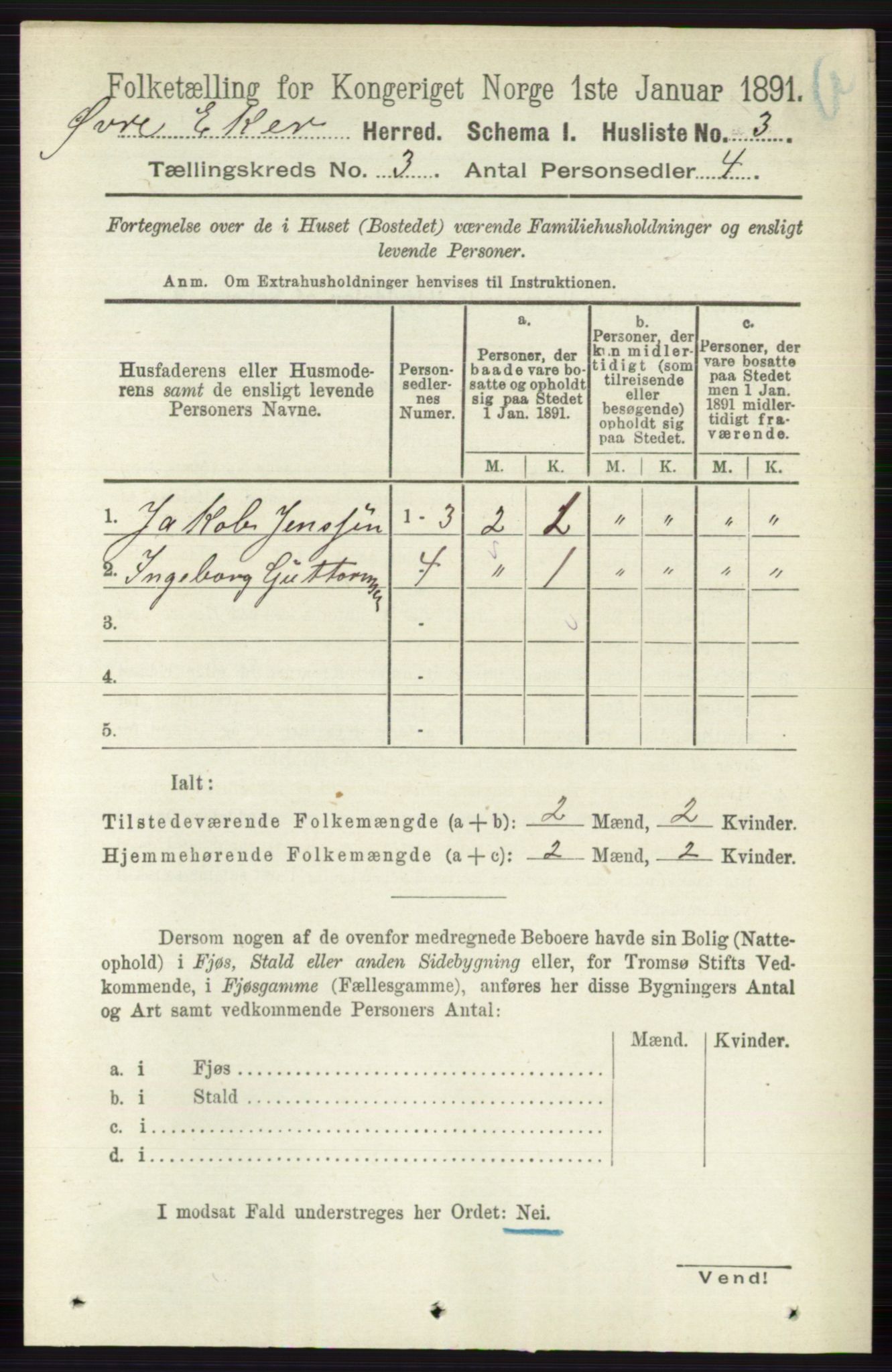 RA, 1891 census for 0624 Øvre Eiker, 1891, p. 925