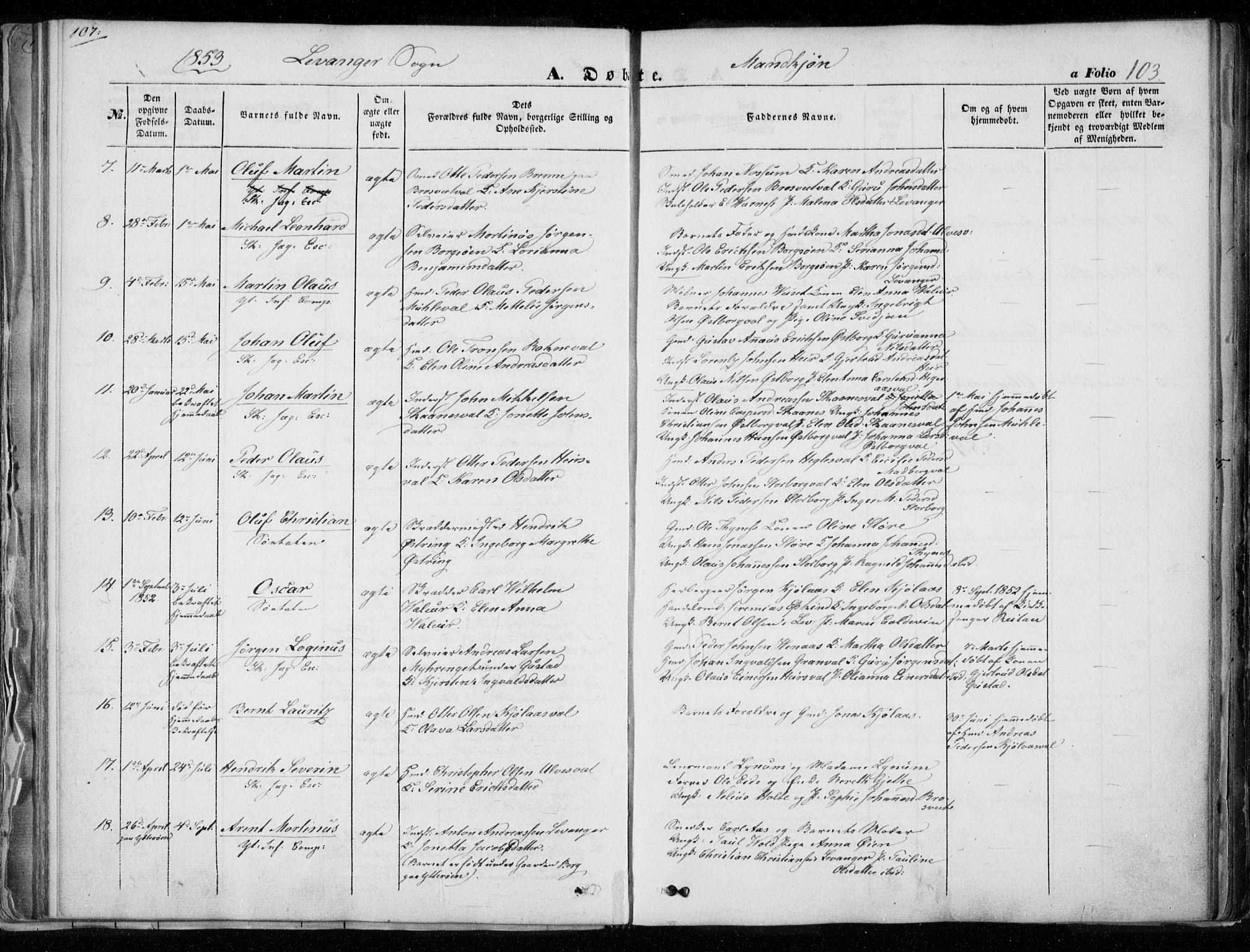 Ministerialprotokoller, klokkerbøker og fødselsregistre - Nord-Trøndelag, SAT/A-1458/720/L0183: Parish register (official) no. 720A01, 1836-1855, p. 103