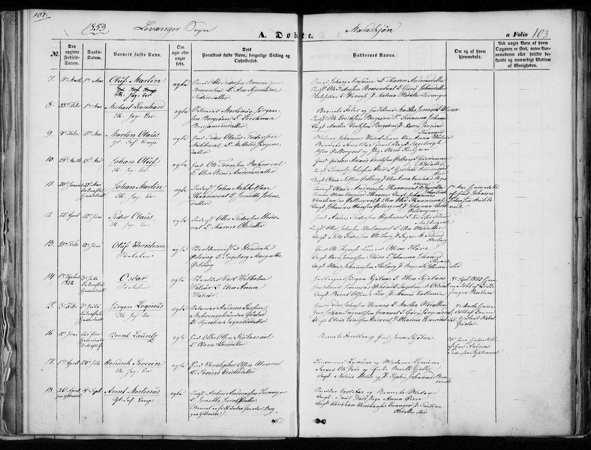 Ministerialprotokoller, klokkerbøker og fødselsregistre - Nord-Trøndelag, AV/SAT-A-1458/720/L0183: Parish register (official) no. 720A01, 1836-1855, p. 103