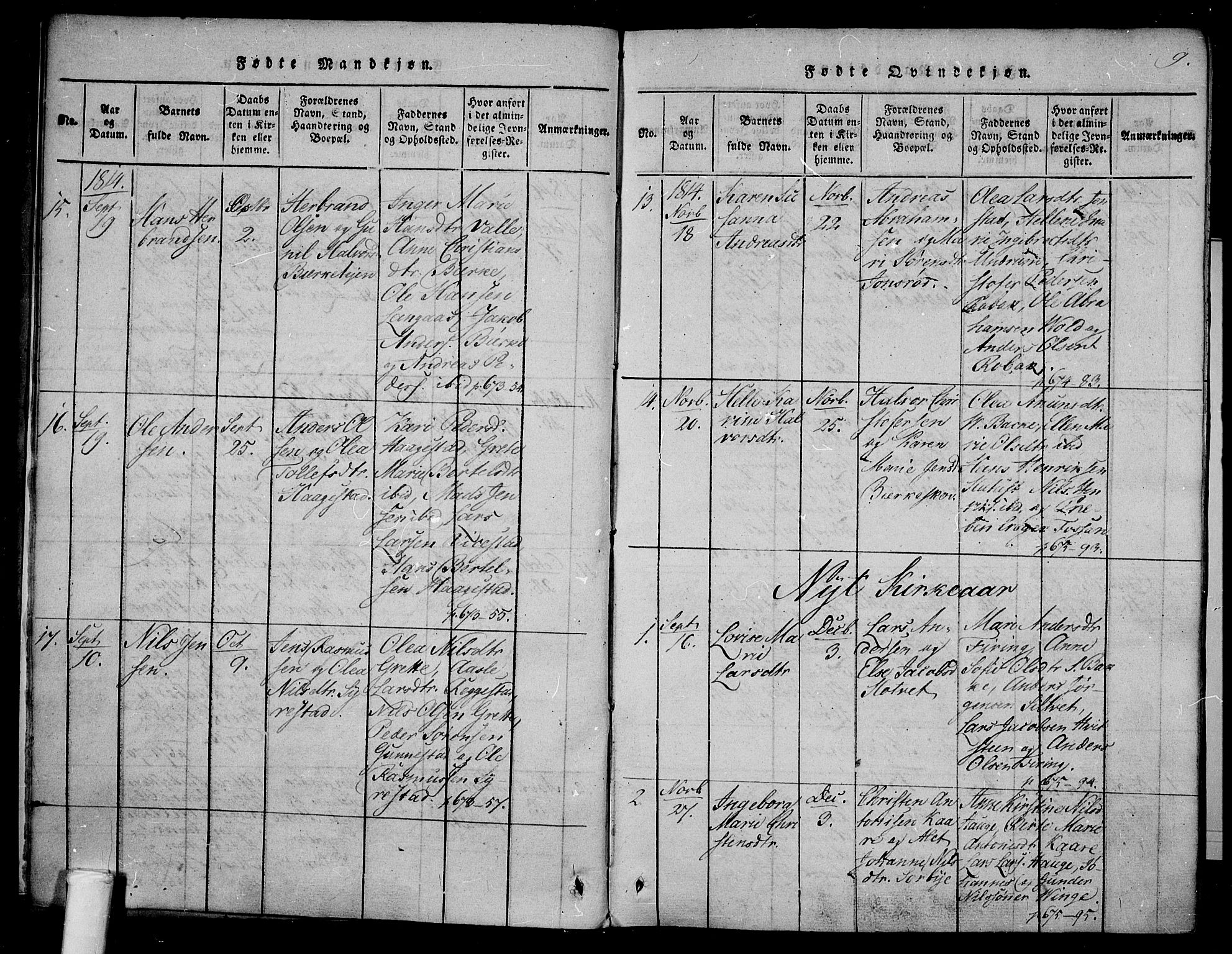 Våle kirkebøker, AV/SAKO-A-334/F/Fa/L0007: Parish register (official) no. I 7, 1814-1824, p. 8-9