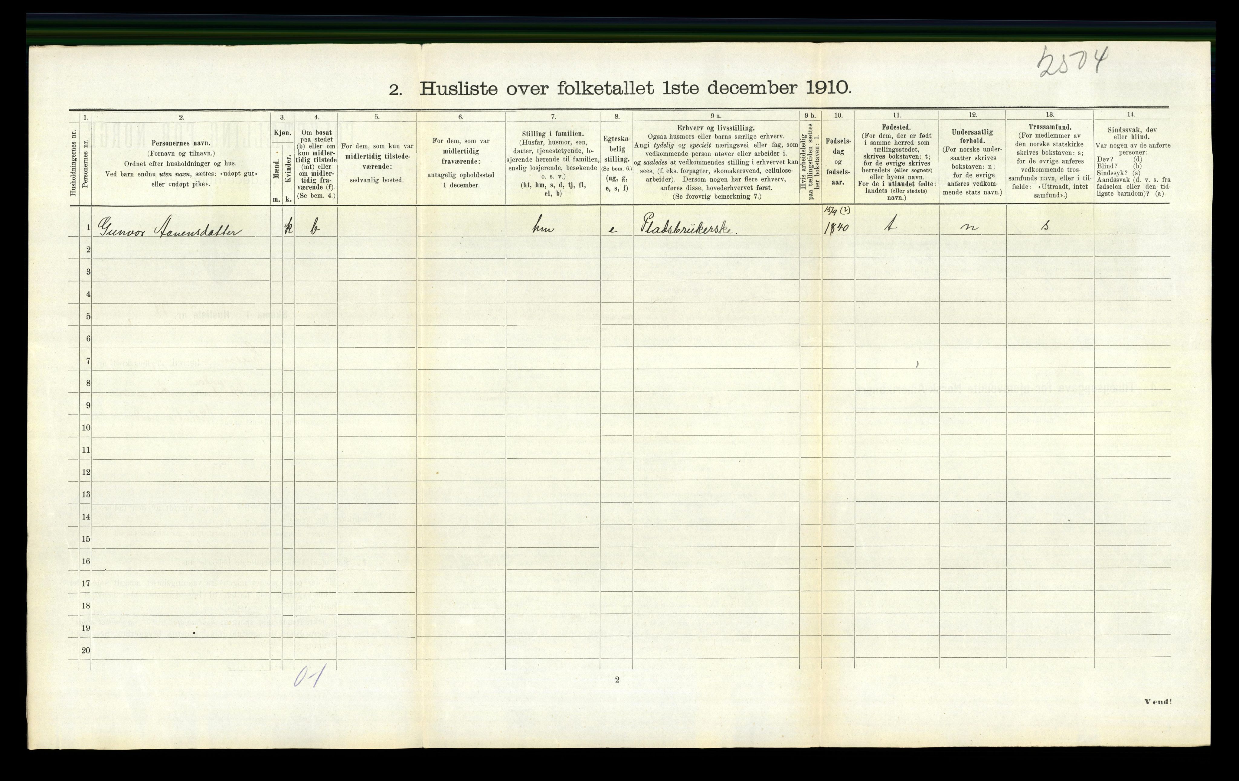 RA, 1910 census for Sveio, 1910, p. 303