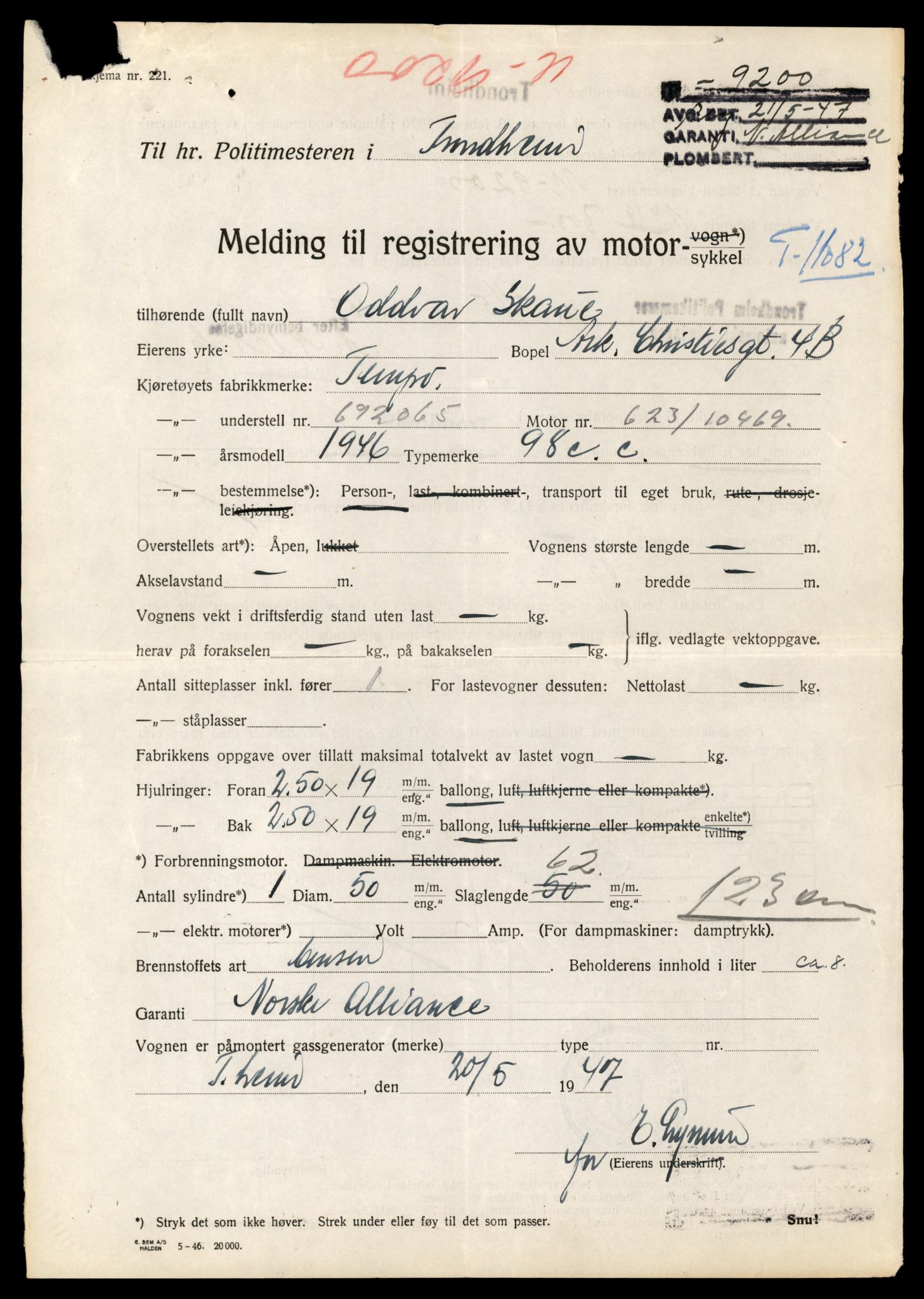 Møre og Romsdal vegkontor - Ålesund trafikkstasjon, AV/SAT-A-4099/F/Fe/L0026: Registreringskort for kjøretøy T 11046 - T 11160, 1927-1998, p. 1131