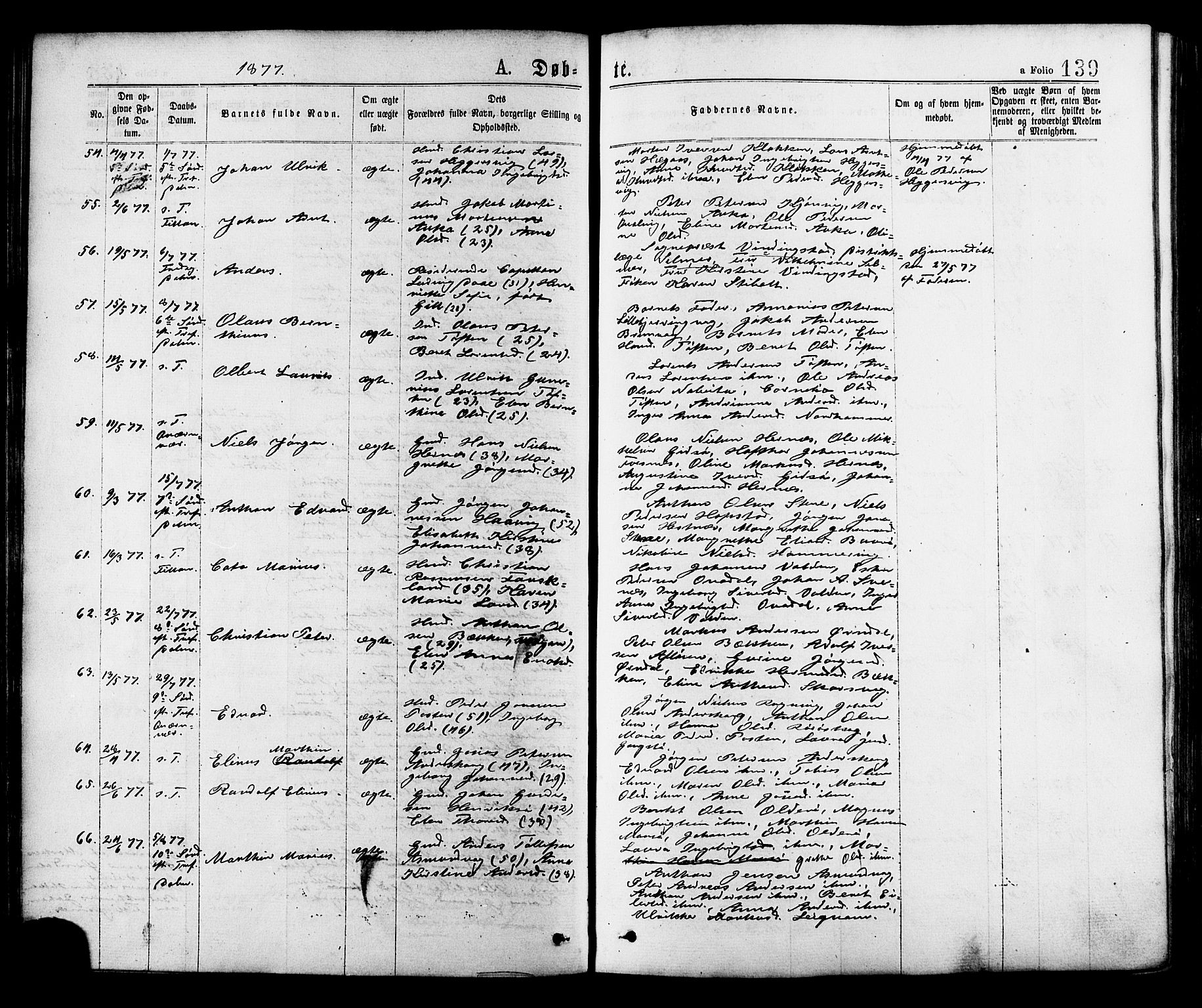 Ministerialprotokoller, klokkerbøker og fødselsregistre - Sør-Trøndelag, AV/SAT-A-1456/634/L0532: Parish register (official) no. 634A08, 1871-1881, p. 139