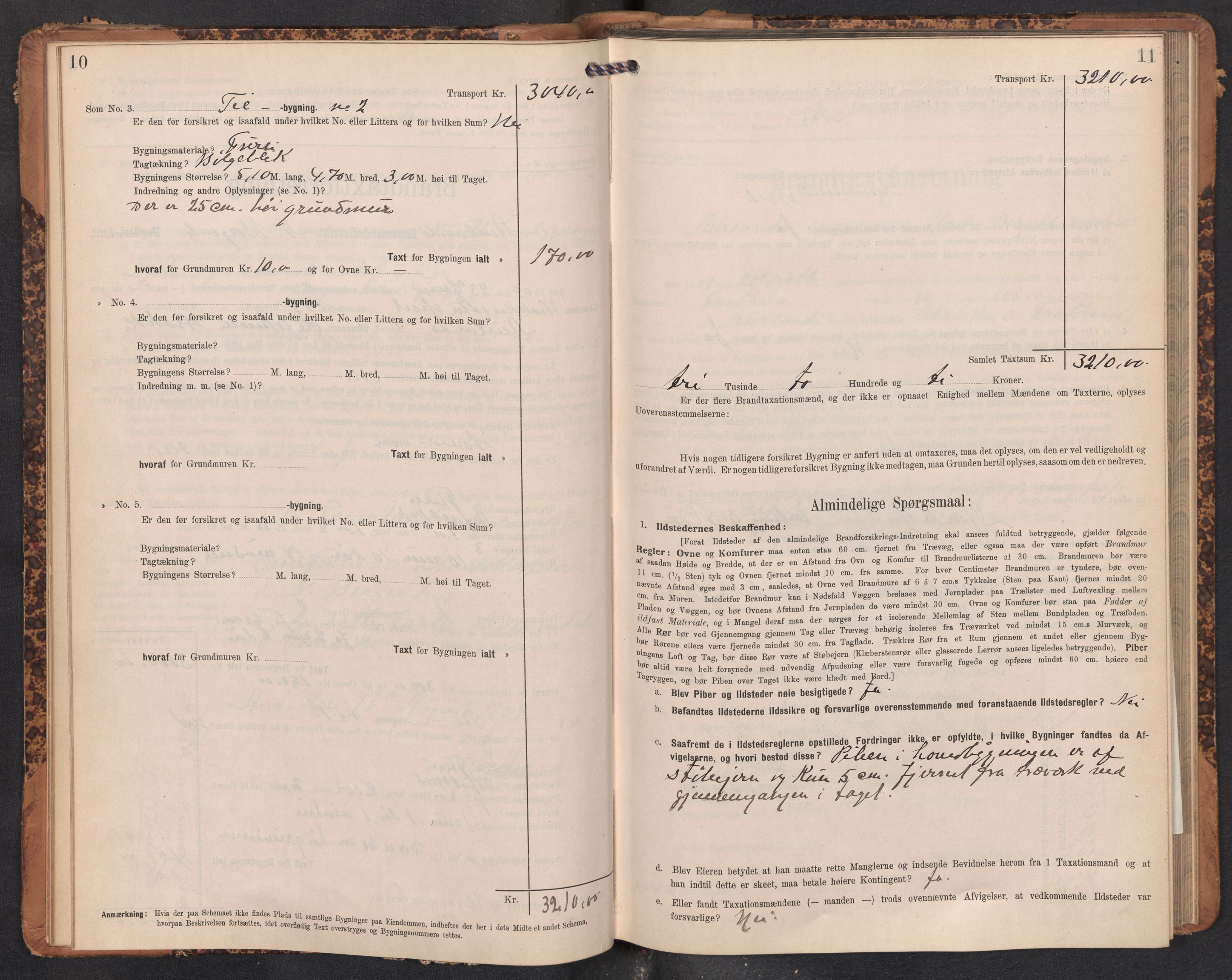 Lensmannen i Aurland, AV/SAB-A-26401/0012/L0005: Branntakstprotokoll, skjematakst, 1909-1916, p. 10-11