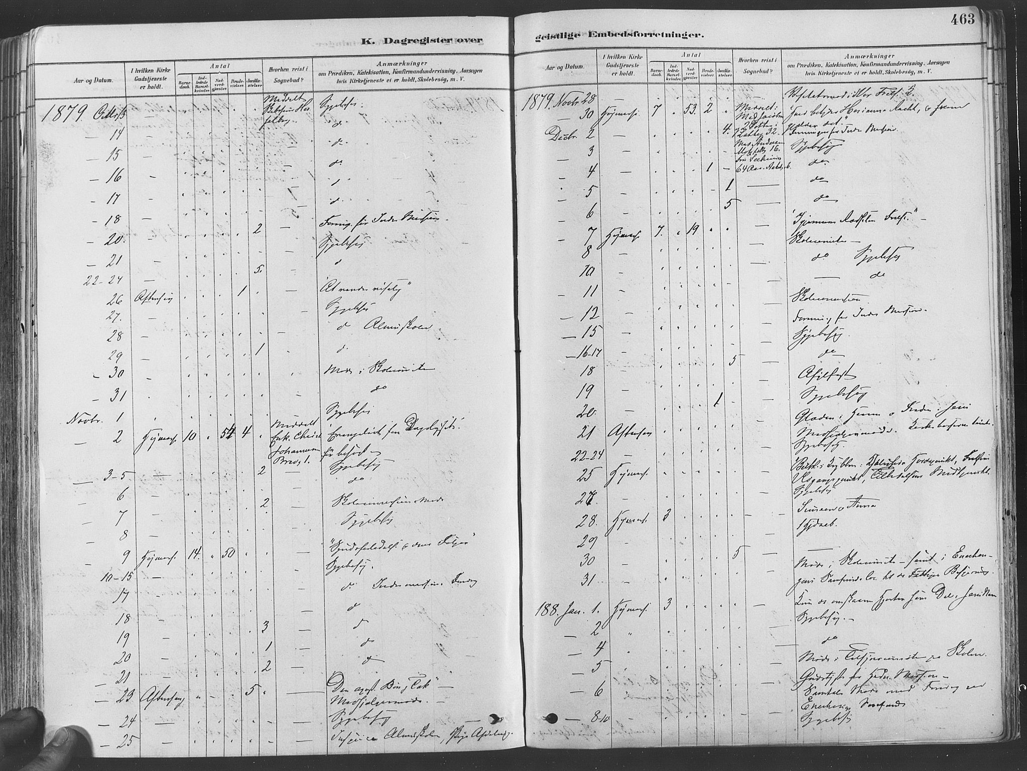 Grønland prestekontor Kirkebøker, SAO/A-10848/F/Fa/L0007: Parish register (official) no. 7, 1878-1888, p. 463