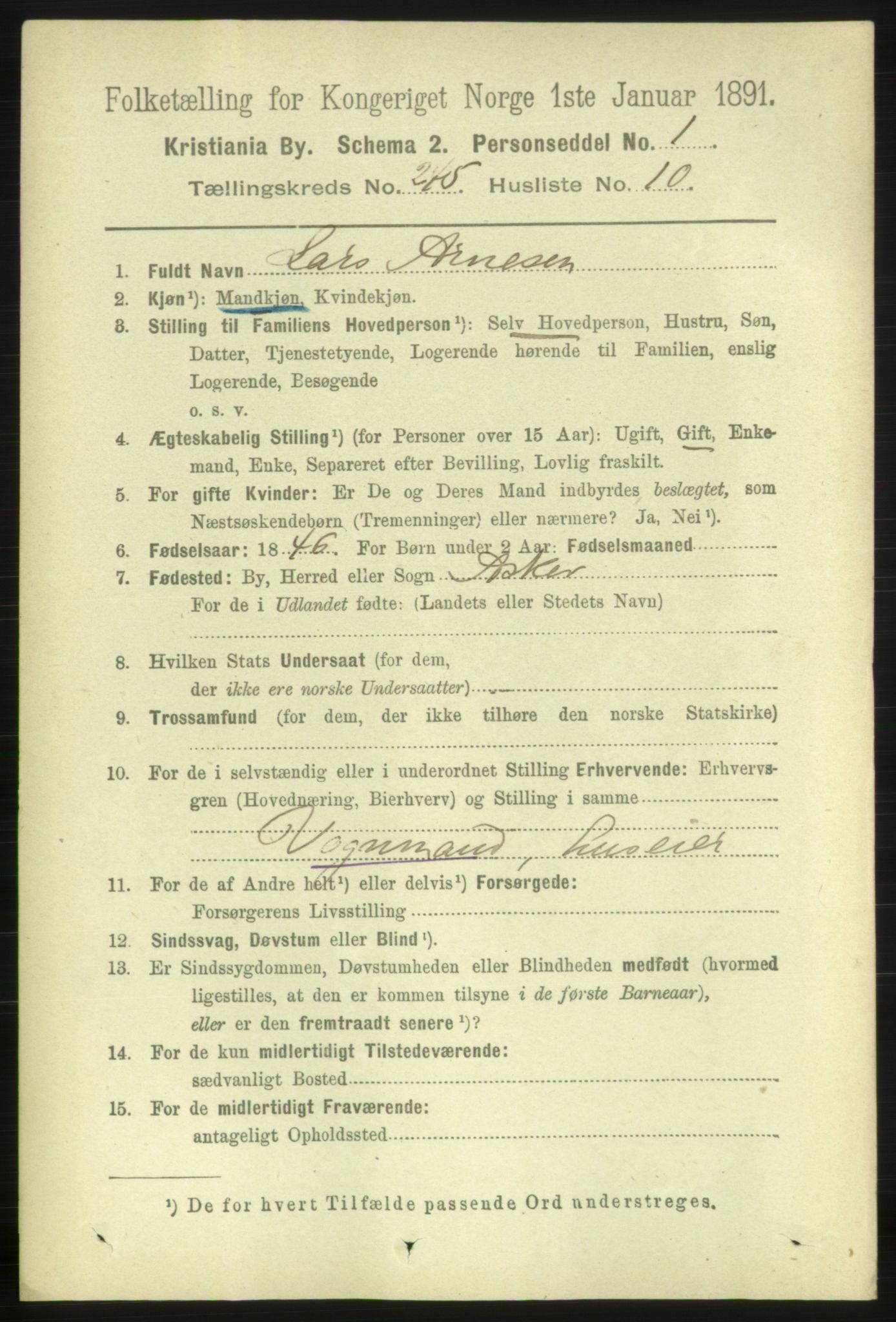 RA, 1891 census for 0301 Kristiania, 1891, p. 149622