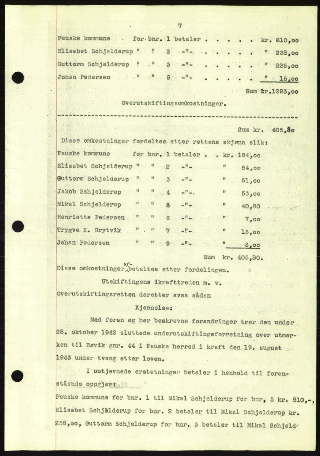 Salten sorenskriveri, SAT/A-4578/1/2/2C: Mortgage book no. A14-15, 1943-1945, Diary no: : 1963/1943