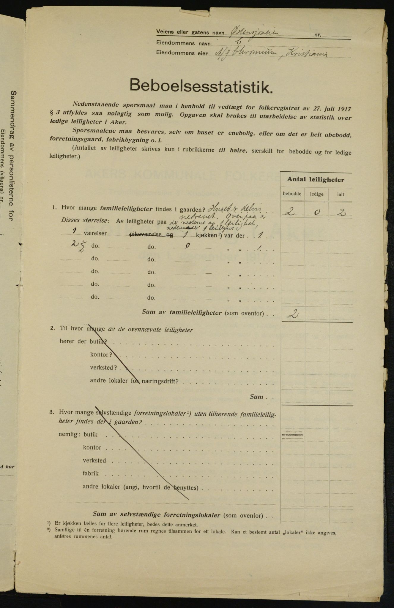 OBA, Municipal Census 1917 for Aker, 1917, p. 25675