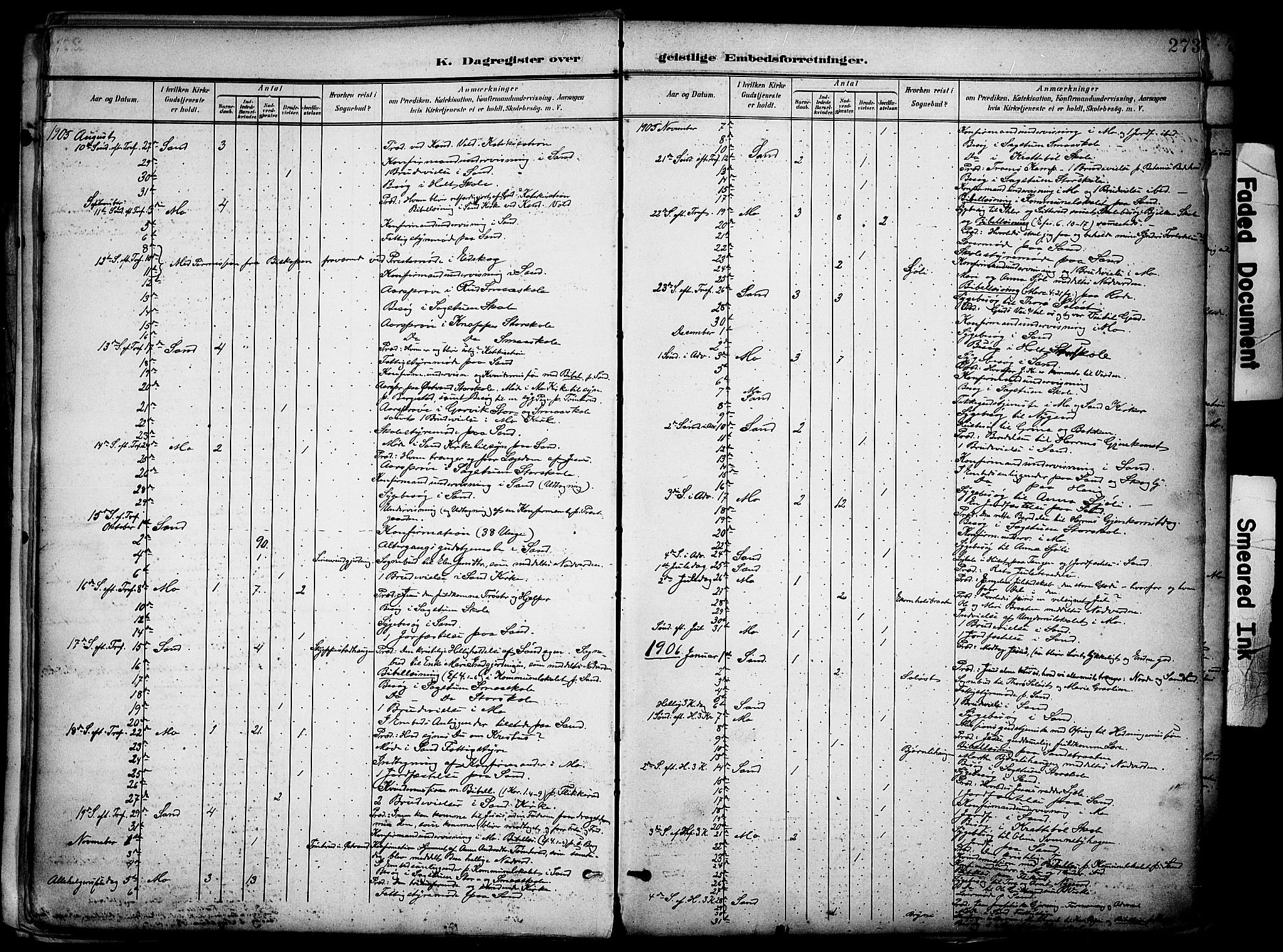 Nord-Odal prestekontor, AV/SAH-PREST-032/H/Ha/Haa/L0007: Parish register (official) no. 7, 1902-1926, p. 273