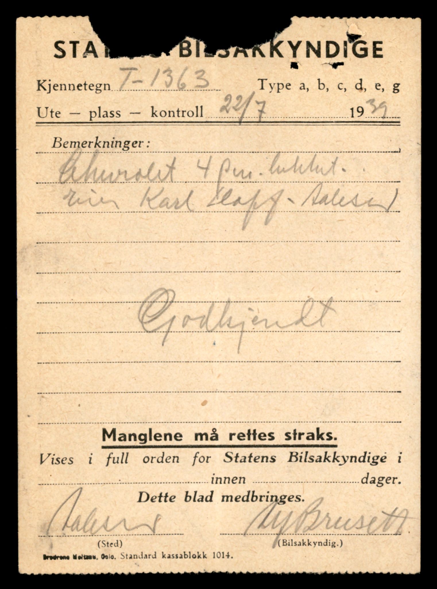 Møre og Romsdal vegkontor - Ålesund trafikkstasjon, AV/SAT-A-4099/F/Fe/L0045: Registreringskort for kjøretøy T 14320 - T 14444, 1927-1998, p. 2069