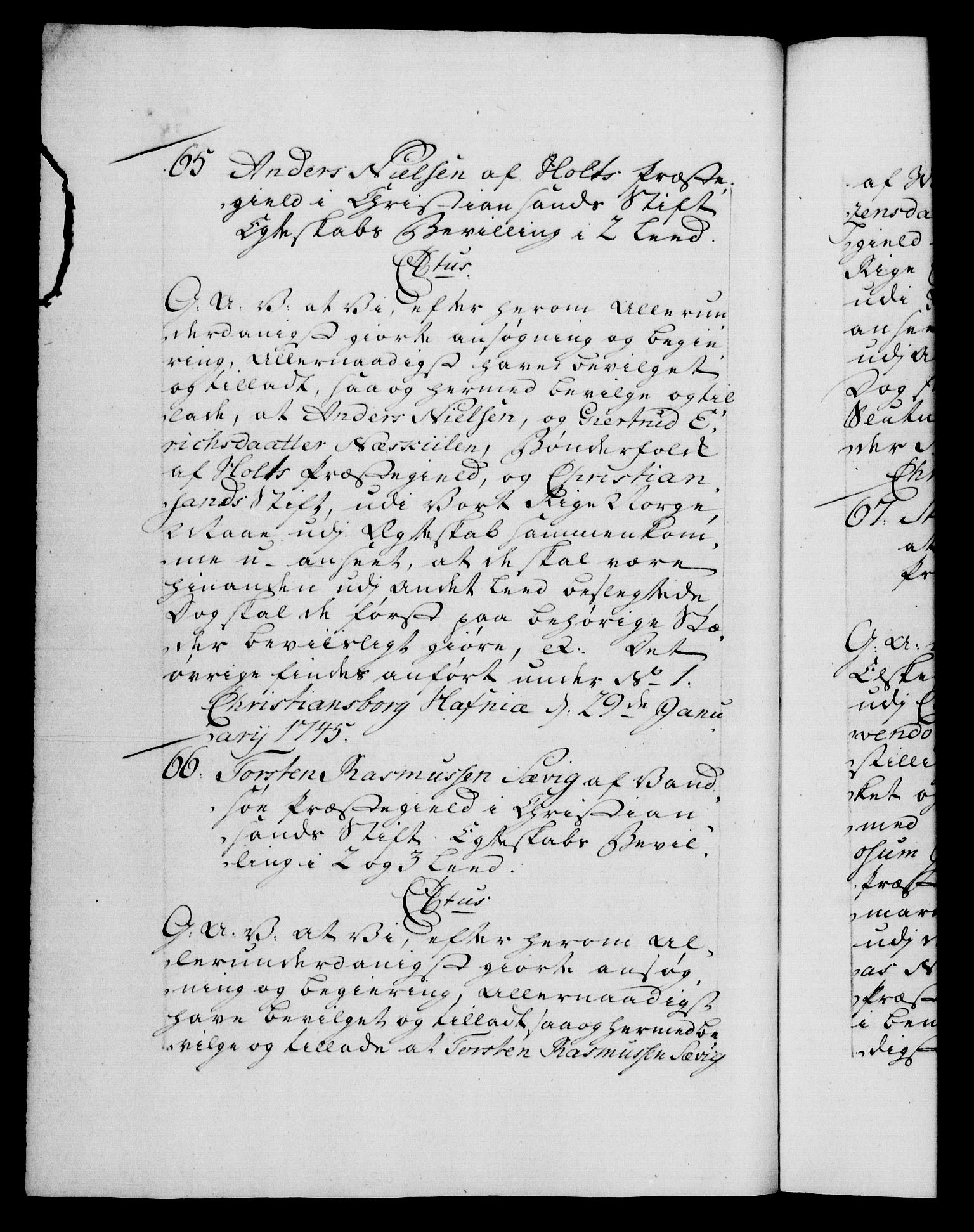 Danske Kanselli 1572-1799, AV/RA-EA-3023/F/Fc/Fca/Fcaa/L0034: Norske registre, 1745-1746, p. 38b