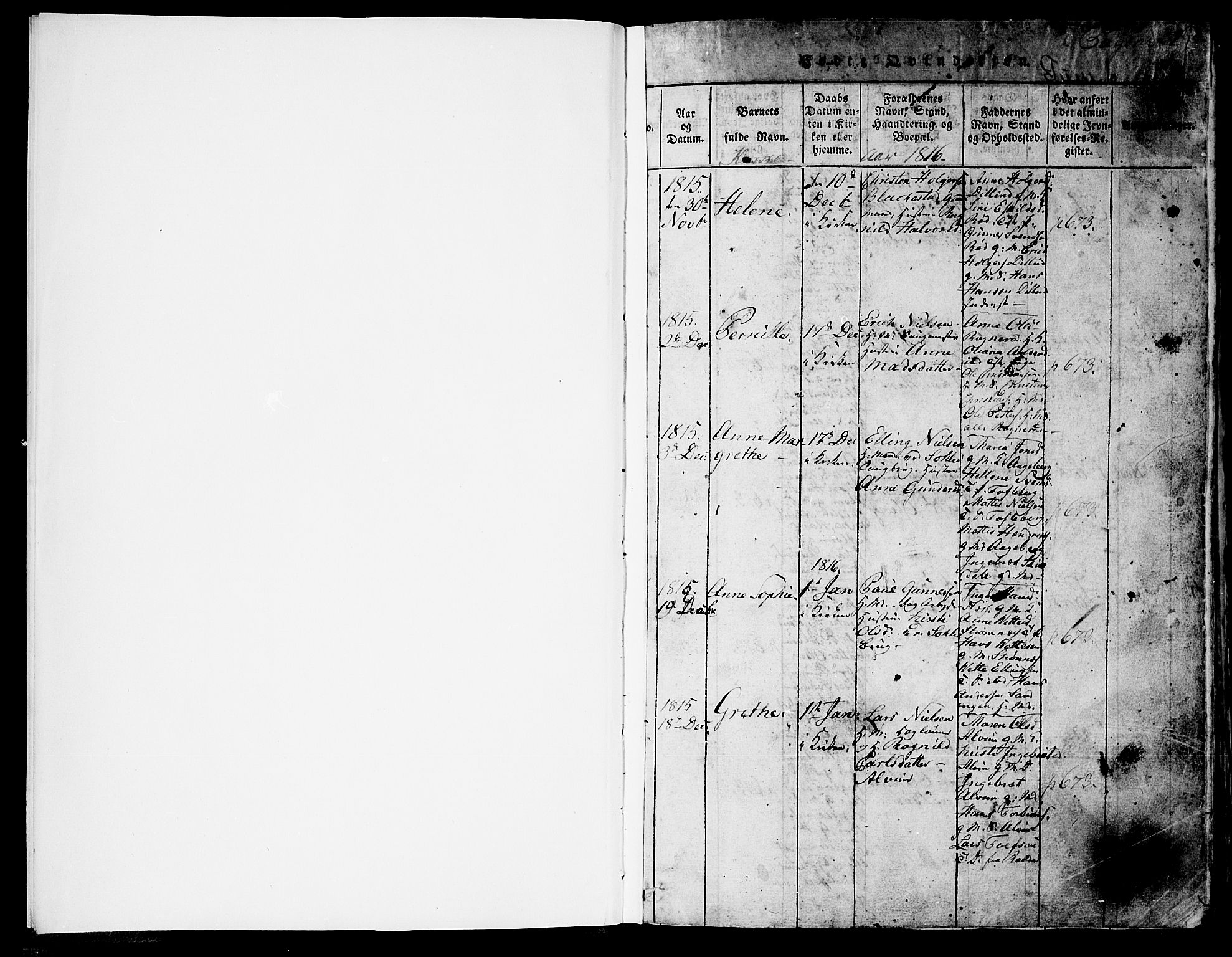 Tune prestekontor Kirkebøker, SAO/A-2007/F/Fa/L0005: Parish register (official) no. 5, 1815-1823, p. 1