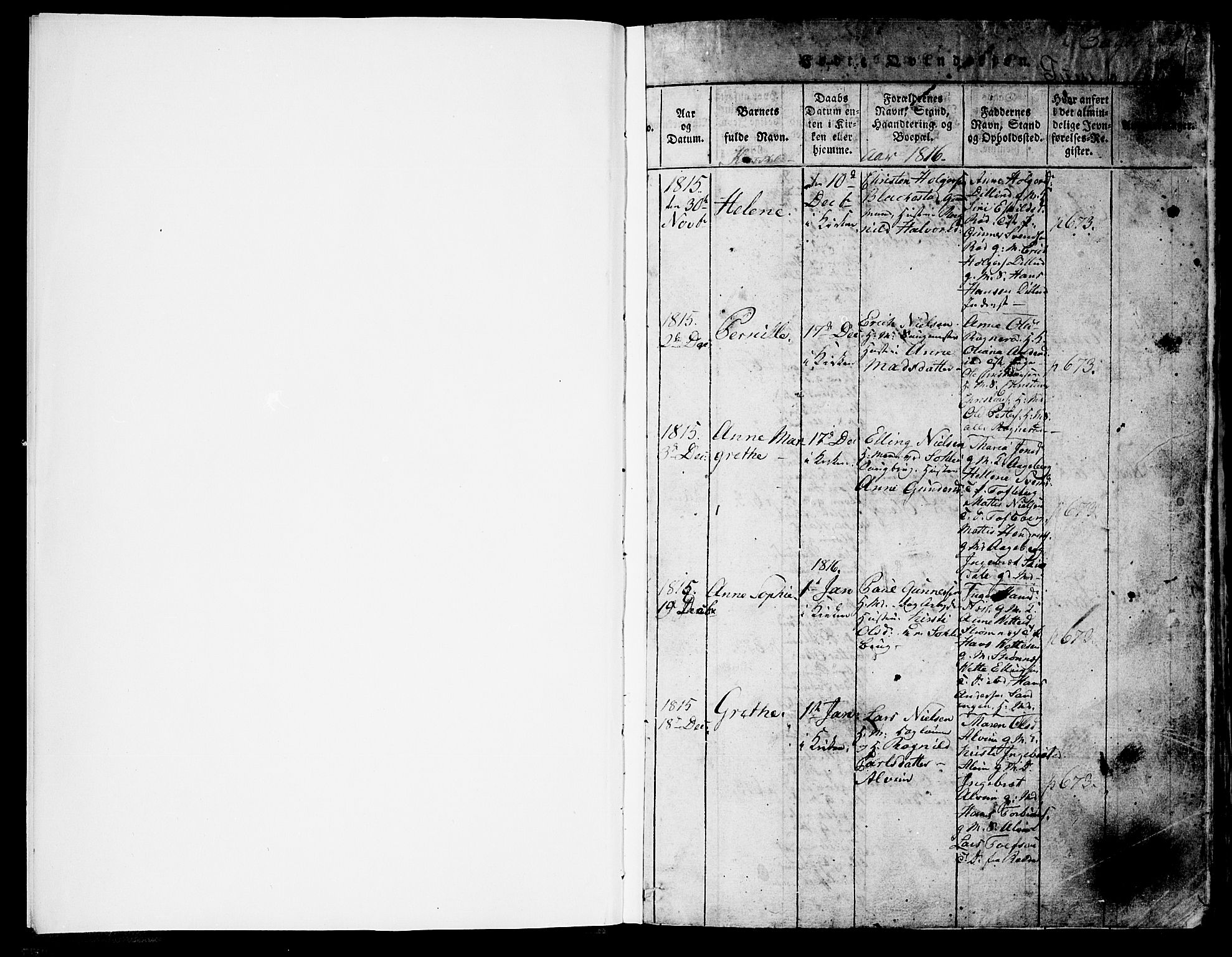 Tune prestekontor Kirkebøker, AV/SAO-A-2007/F/Fa/L0005: Parish register (official) no. 5, 1815-1823, p. 1