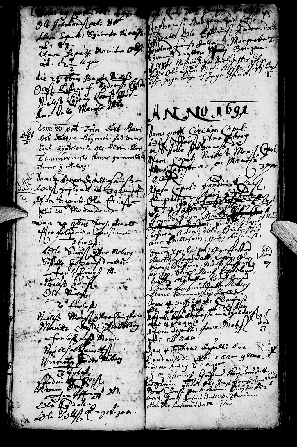 Os sokneprestembete, AV/SAB-A-99929: Parish register (official) no. A 1, 1669-1722, p. 45