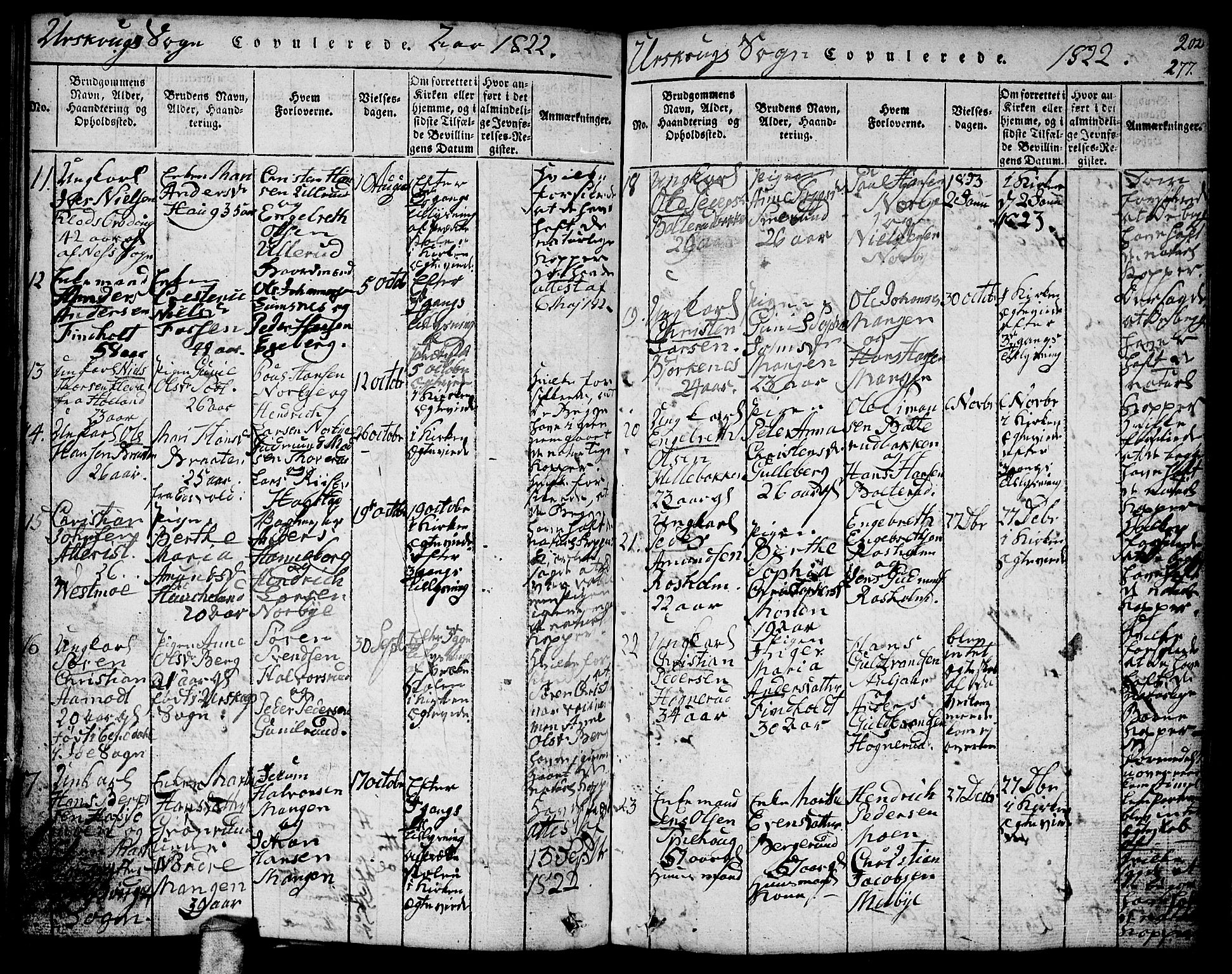 Aurskog prestekontor Kirkebøker, SAO/A-10304a/F/Fa/L0005: Parish register (official) no. I 5, 1814-1829, p. 277
