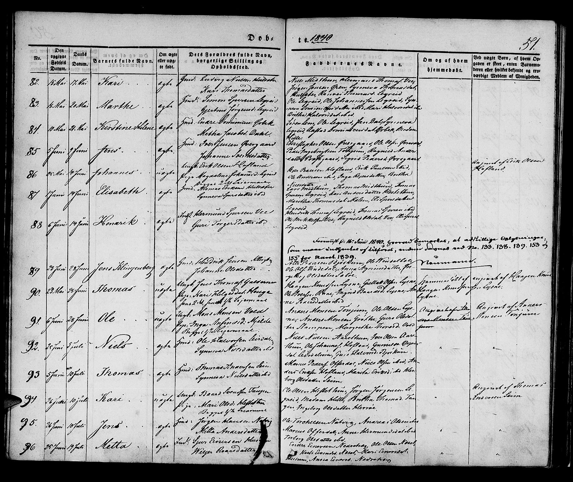 Lærdal sokneprestembete, AV/SAB-A-81201: Parish register (official) no. A 6, 1835-1849, p. 51