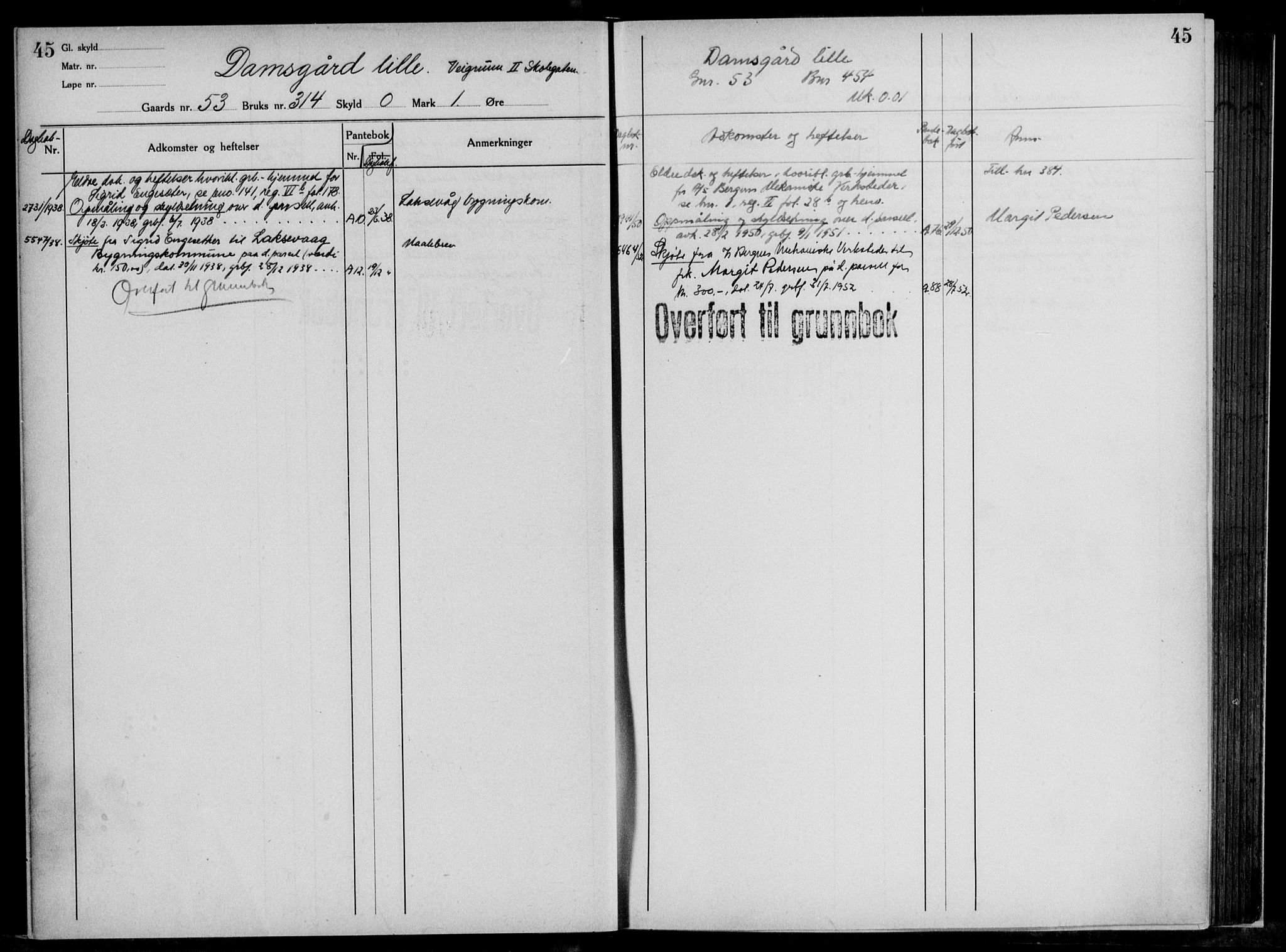 Midhordland sorenskriveri, AV/SAB-A-3001/1/G/Ga/Gab/L0117: Mortgage register no. II.A.b.117, p. 45