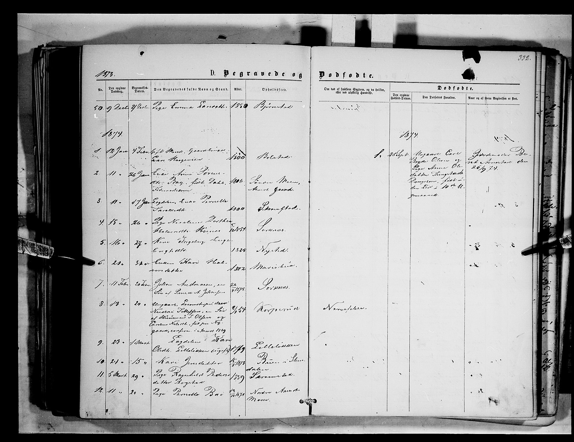 Åmot prestekontor, Hedmark, SAH/PREST-056/H/Ha/Haa/L0008: Parish register (official) no. 8, 1862-1875, p. 332