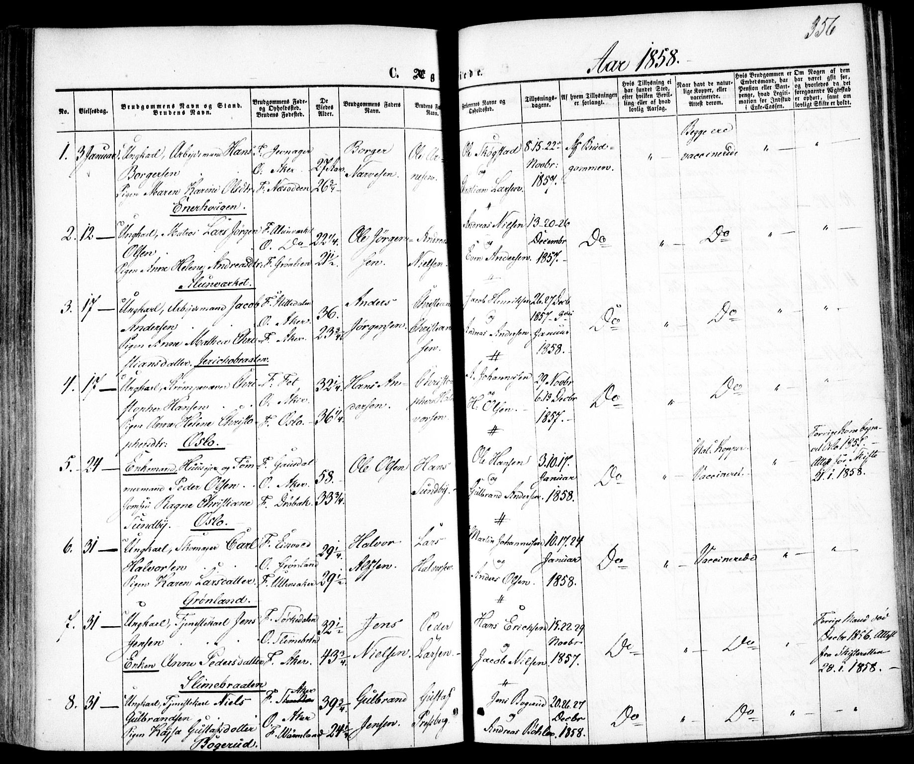 Vestre Aker prestekontor Kirkebøker, SAO/A-10025/F/Fa/L0004: Parish register (official) no. 4, 1857-1877, p. 356
