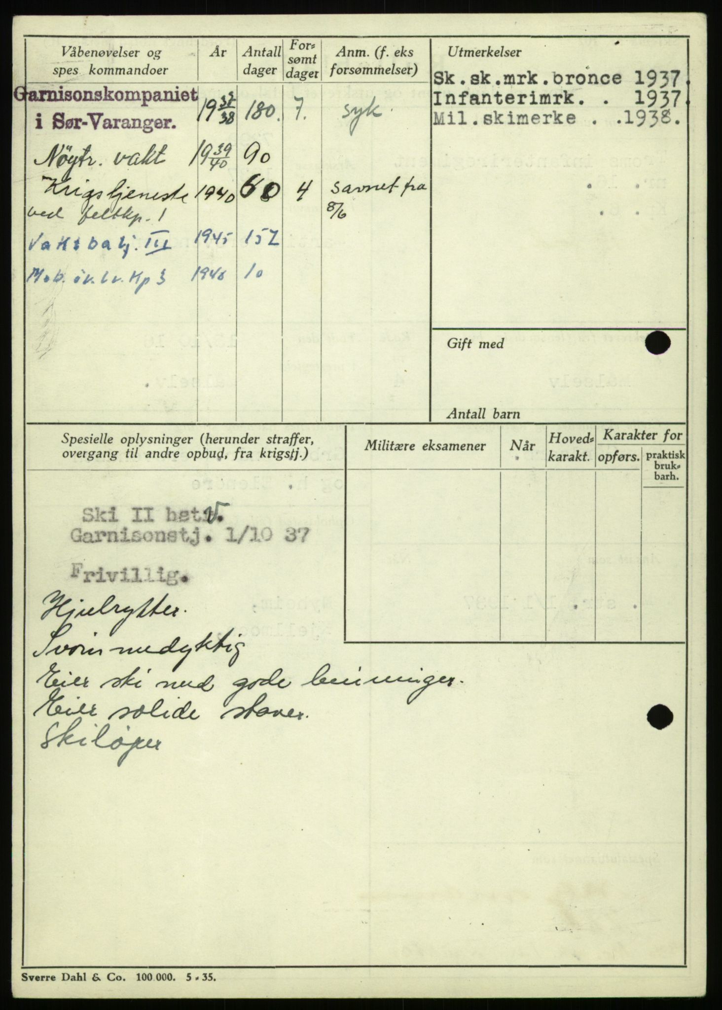 Forsvaret, Troms infanteriregiment nr. 16, AV/RA-RAFA-3146/P/Pa/L0021: Rulleblad for regimentets menige mannskaper, årsklasse 1937, 1937, p. 64
