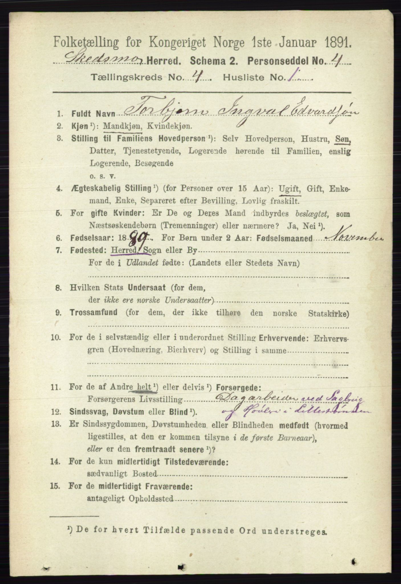 RA, 1891 census for 0231 Skedsmo, 1891, p. 1828