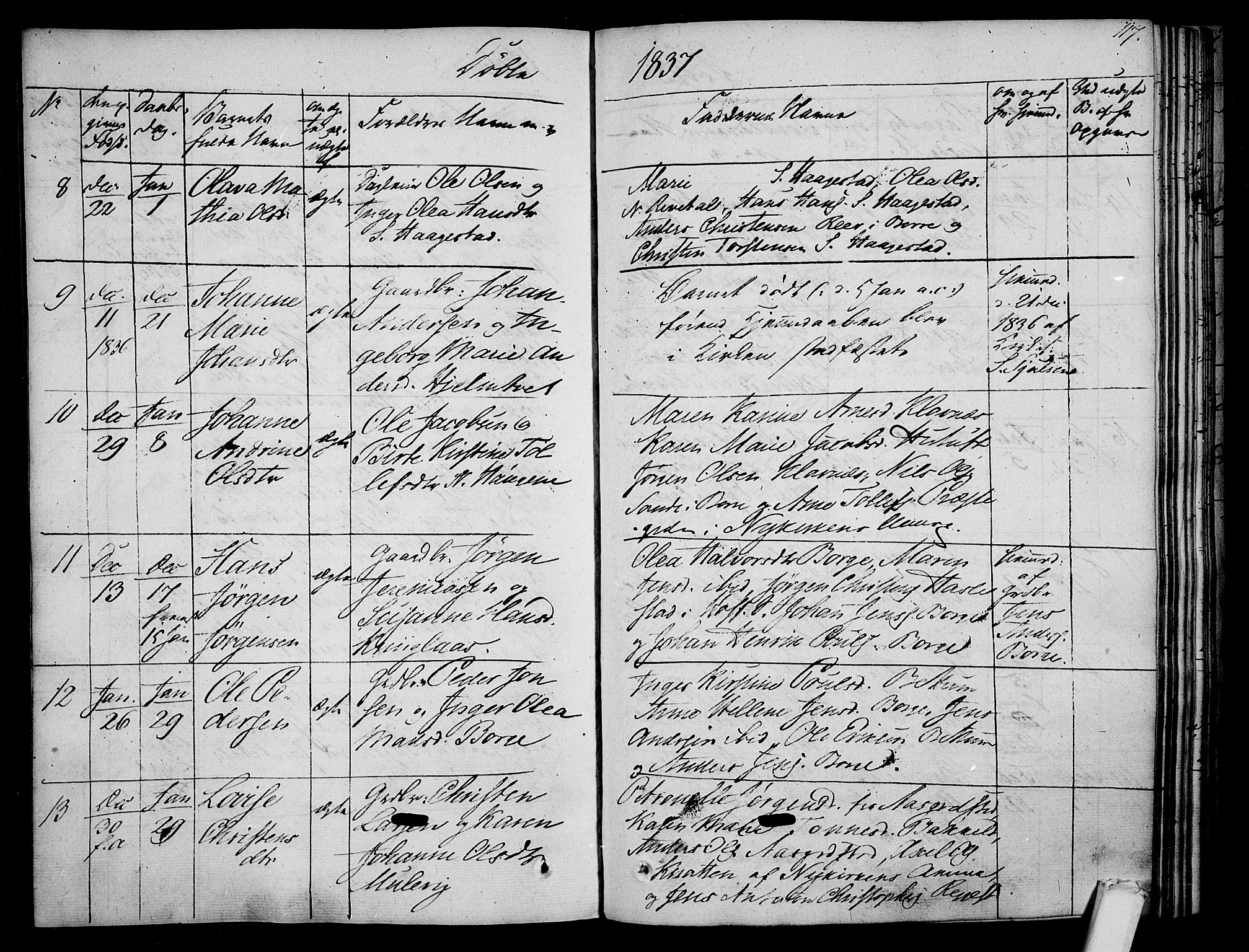 Våle kirkebøker, AV/SAKO-A-334/F/Fa/L0008: Parish register (official) no. I 8, 1824-1844, p. 117