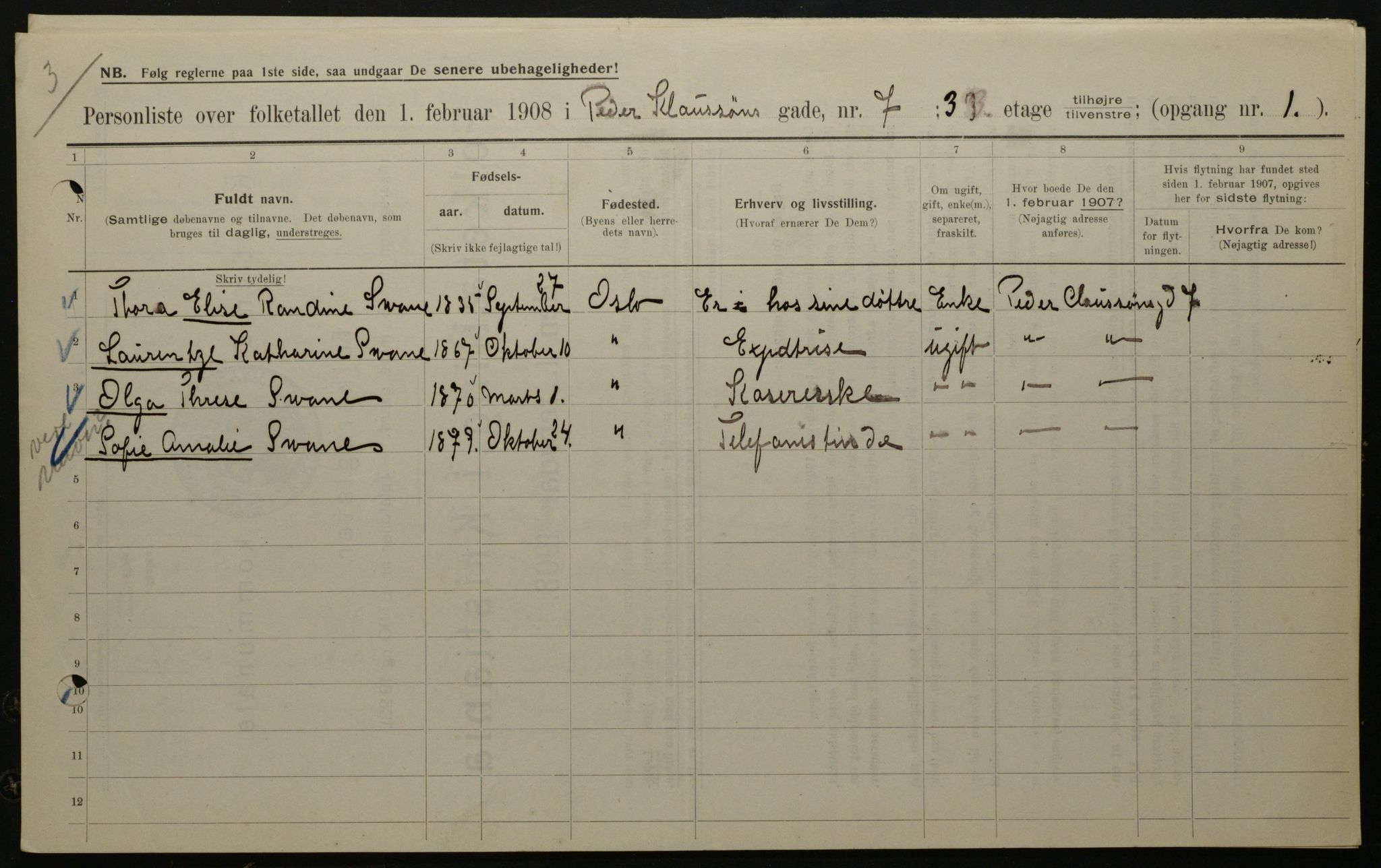 OBA, Municipal Census 1908 for Kristiania, 1908, p. 70621