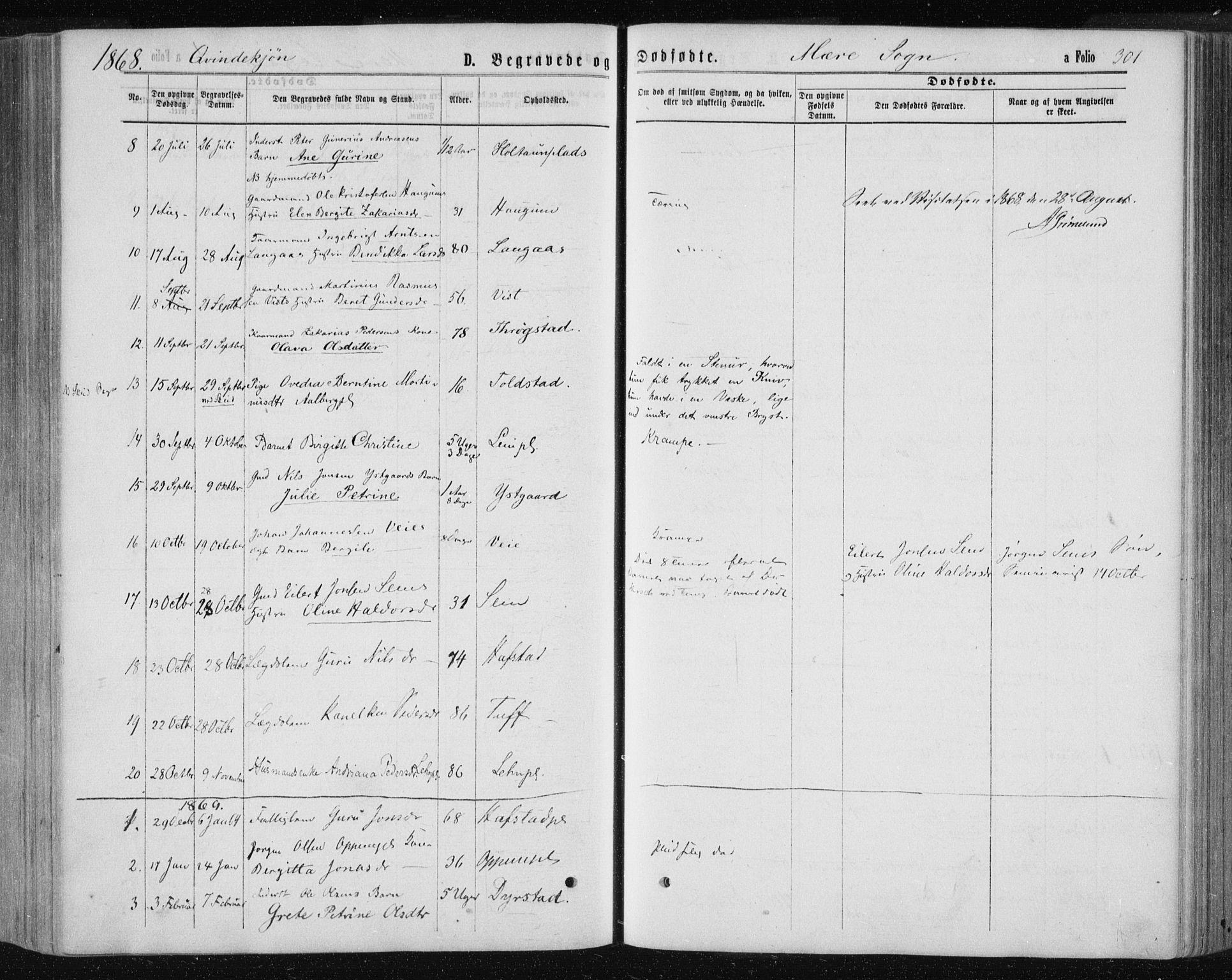 Ministerialprotokoller, klokkerbøker og fødselsregistre - Nord-Trøndelag, SAT/A-1458/735/L0345: Parish register (official) no. 735A08 /1, 1863-1872, p. 301