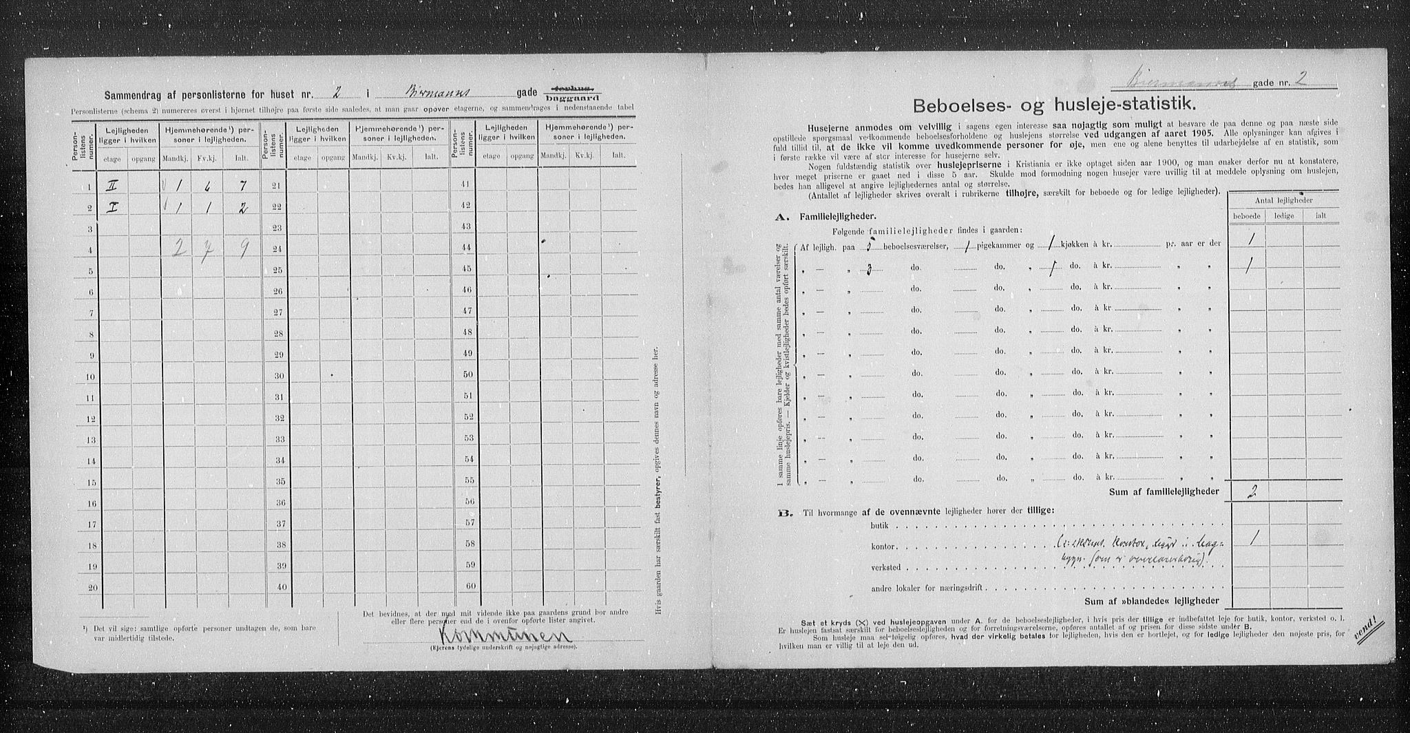 OBA, Municipal Census 1905 for Kristiania, 1905, p. 2321