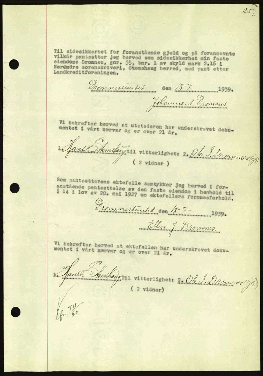 Nordmøre sorenskriveri, AV/SAT-A-4132/1/2/2Ca: Mortgage book no. B86, 1939-1940, Diary no: : 2626/1939