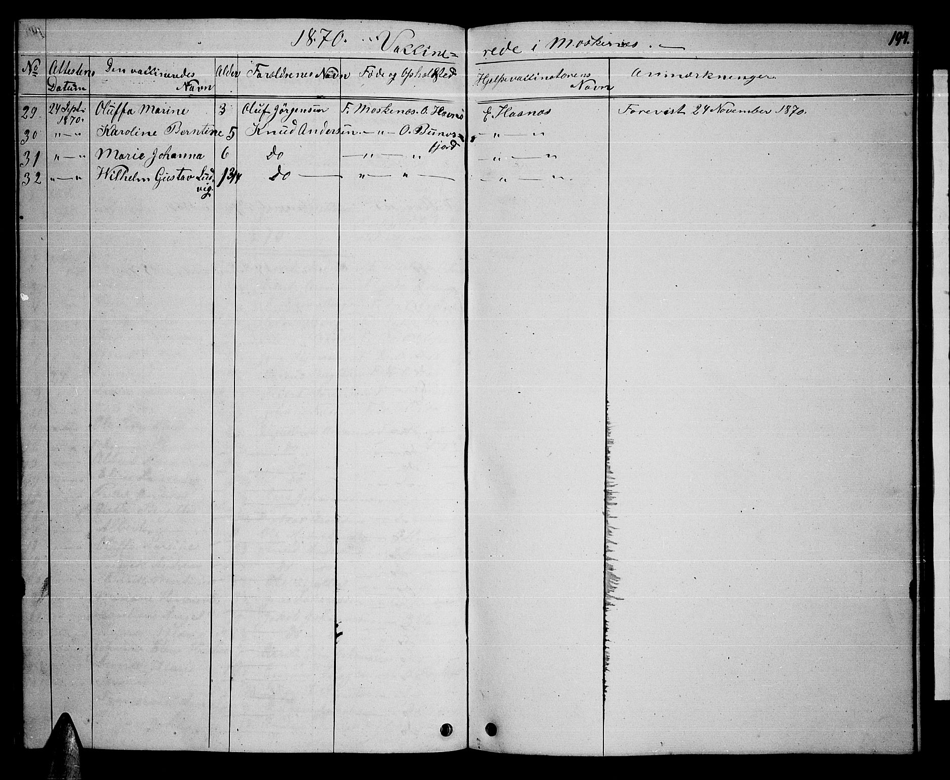 Ministerialprotokoller, klokkerbøker og fødselsregistre - Nordland, SAT/A-1459/886/L1224: Parish register (copy) no. 886C01, 1843-1873, p. 194