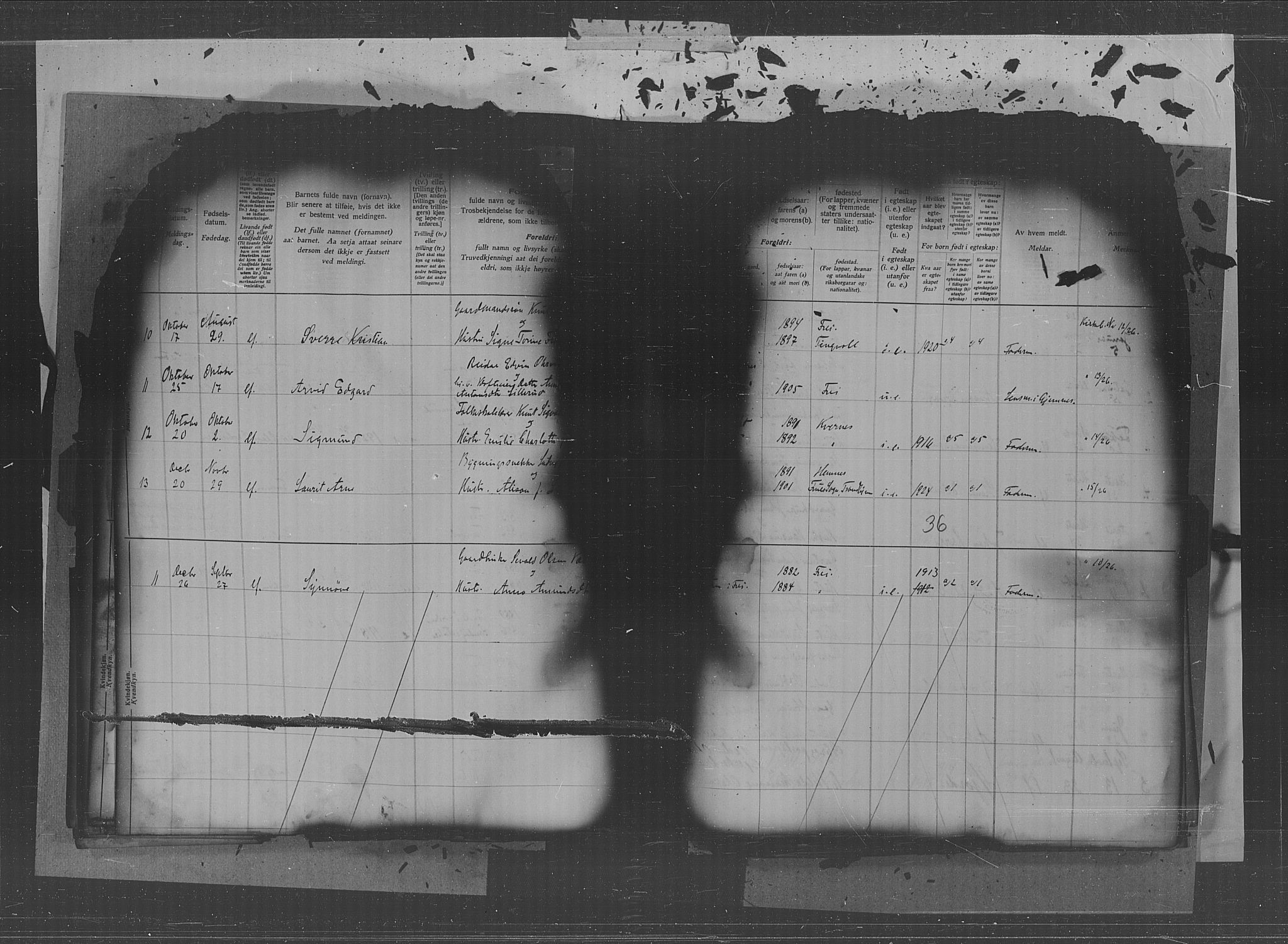 Kristiansund sokneprestkontor, AV/SAT-A-1068/1/II/II4: Birth register no. 34, 1916-1950, p. 36