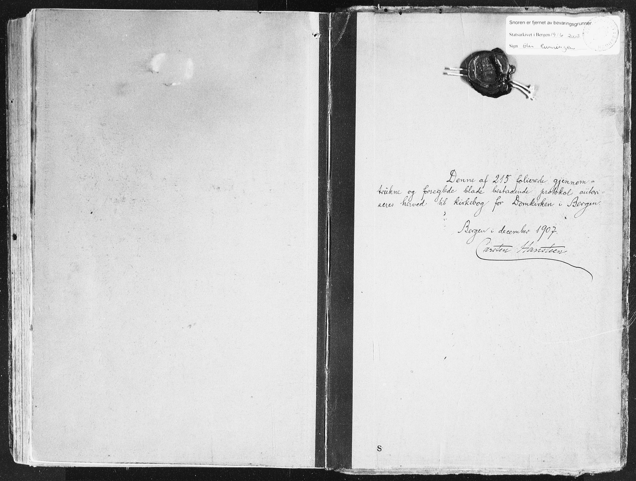 Domkirken sokneprestembete, SAB/A-74801/H/Haa/L0038: Parish register (official) no. D 5, 1906-1921