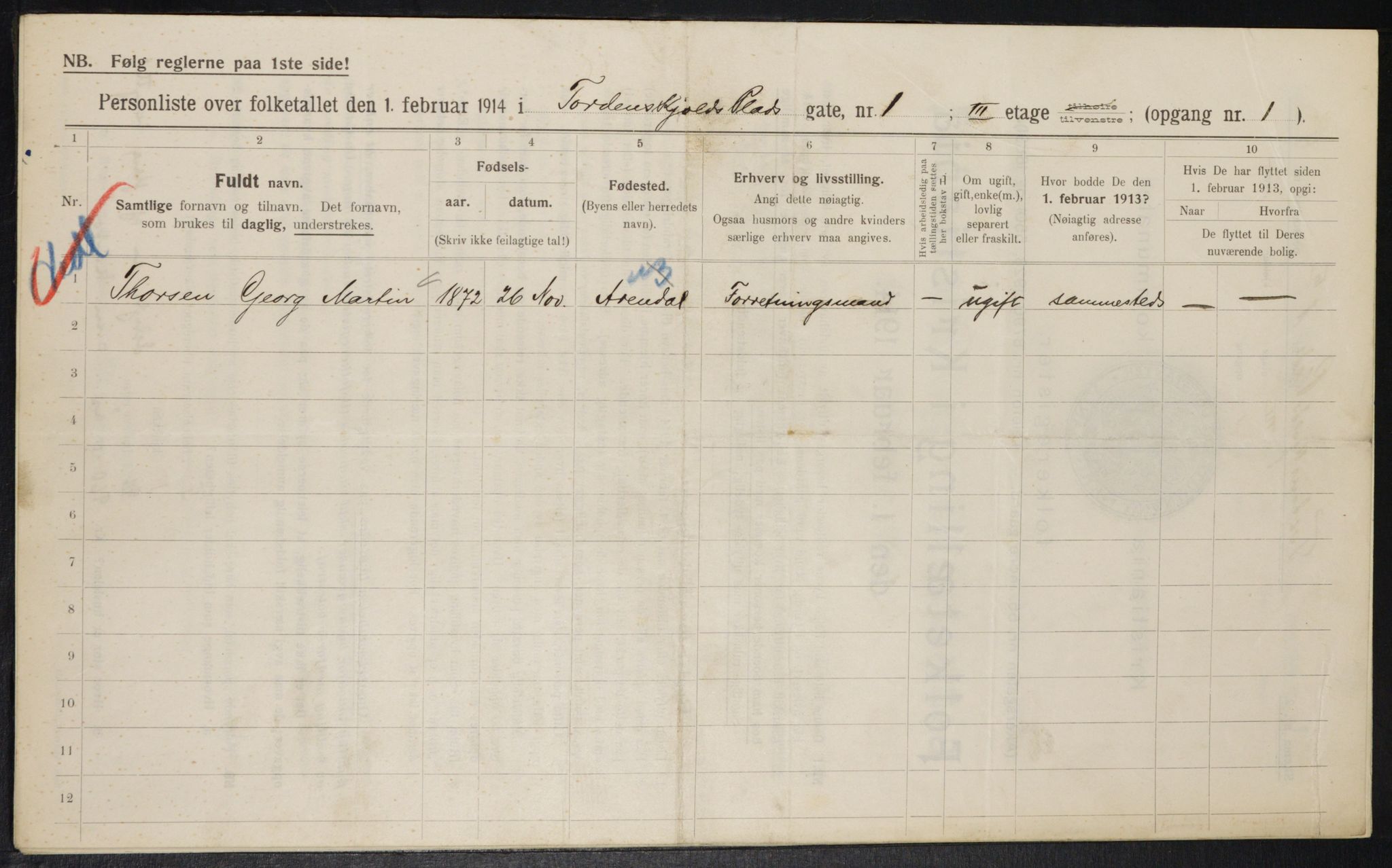 OBA, Municipal Census 1914 for Kristiania, 1914, p. 114673