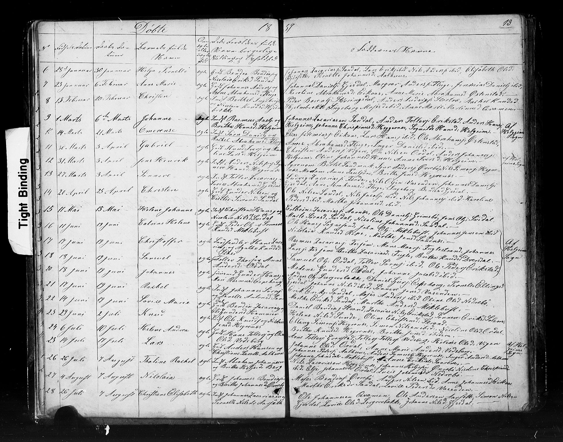 Jølster sokneprestembete, AV/SAB-A-80701/H/Hab/Haba/L0001: Parish register (copy) no. A 1, 1853-1894, p. 13