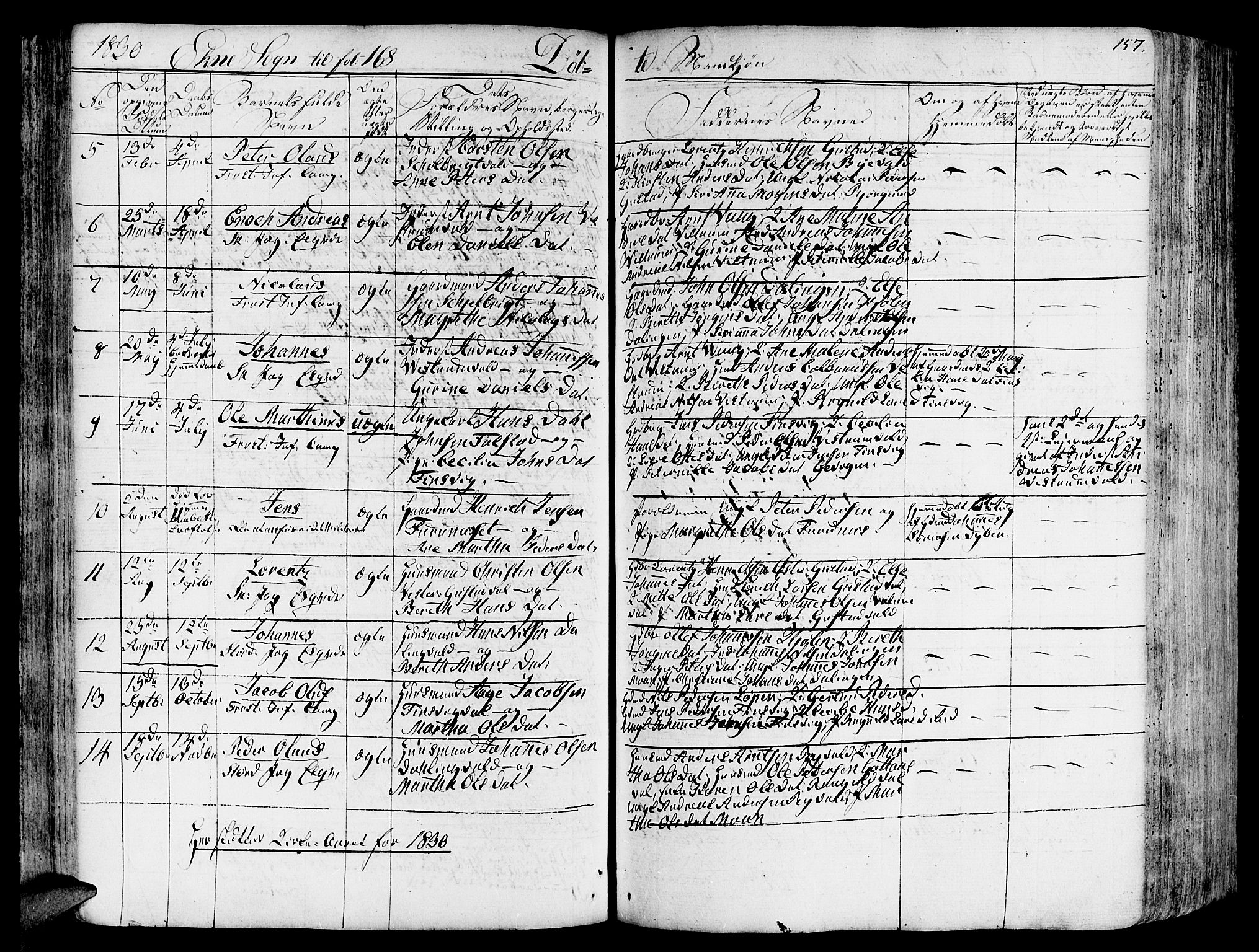 Ministerialprotokoller, klokkerbøker og fødselsregistre - Nord-Trøndelag, SAT/A-1458/717/L0152: Parish register (official) no. 717A05 /2, 1828-1836, p. 157
