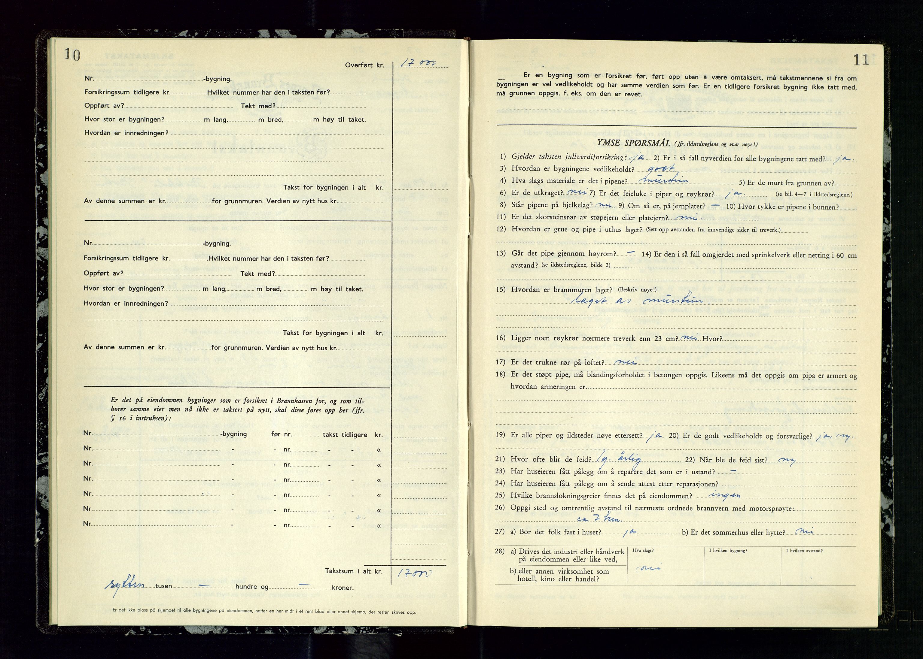 Strand og Forsand lensmannskontor, SAST/A-100451/Gob/L0003: Branntakstprotokoll, 1953-1955, p. 10-11