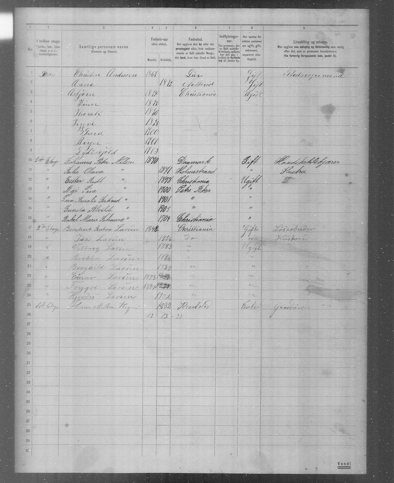 OBA, Municipal Census 1904 for Kristiania, 1904, p. 4927