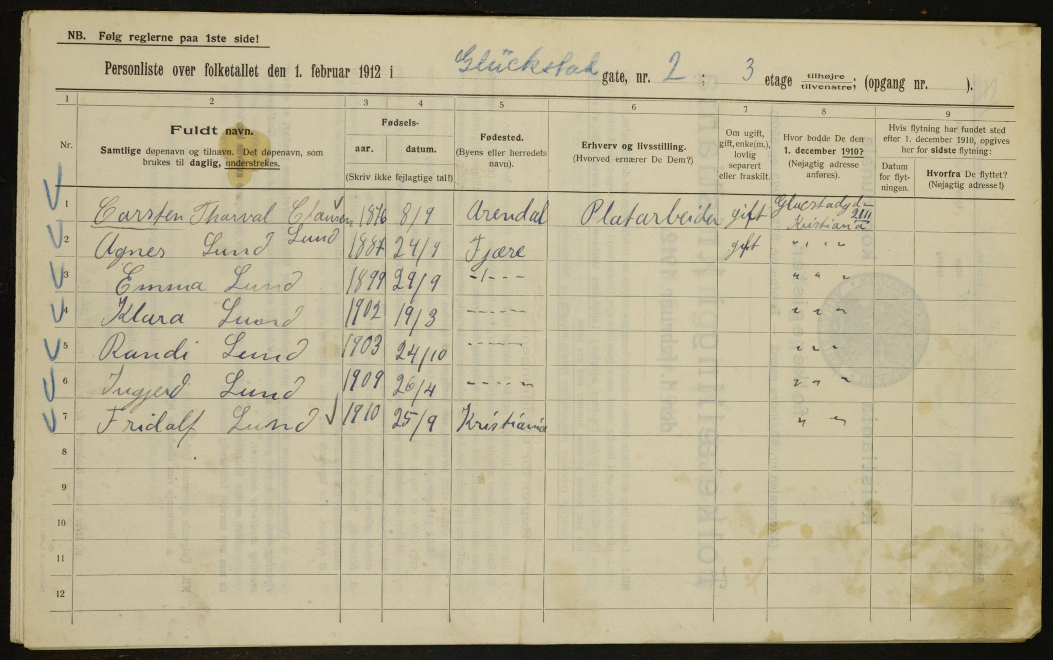 OBA, Municipal Census 1912 for Kristiania, 1912, p. 29189