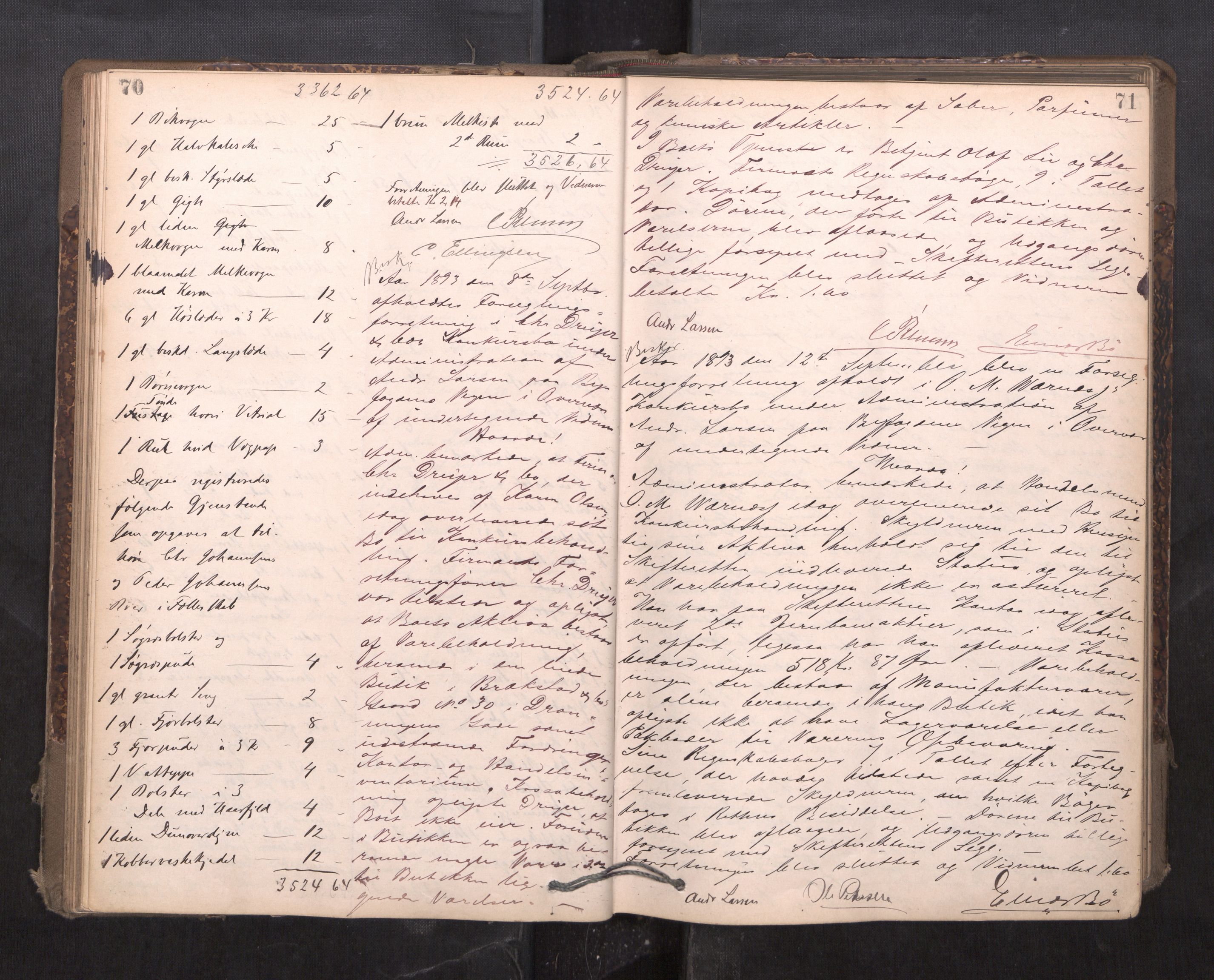 Trondheim byfogd, AV/SAT-A-0003/1/3/3C/L0015: Skifteregistreringsprotokoll - 24/2-21/3 (u/ register), 1893-1899, p. 70-71